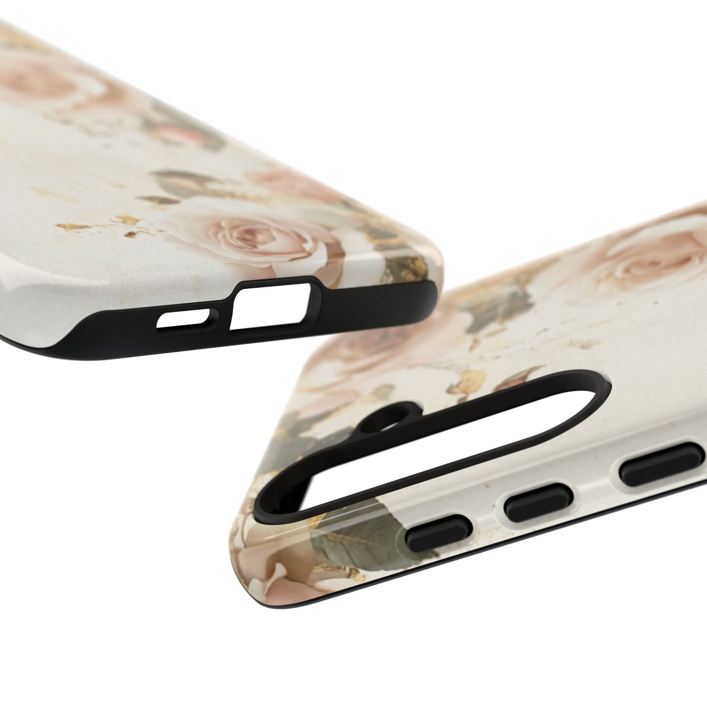 Antique Floral Tough Phone Case - Elegant Rose Design