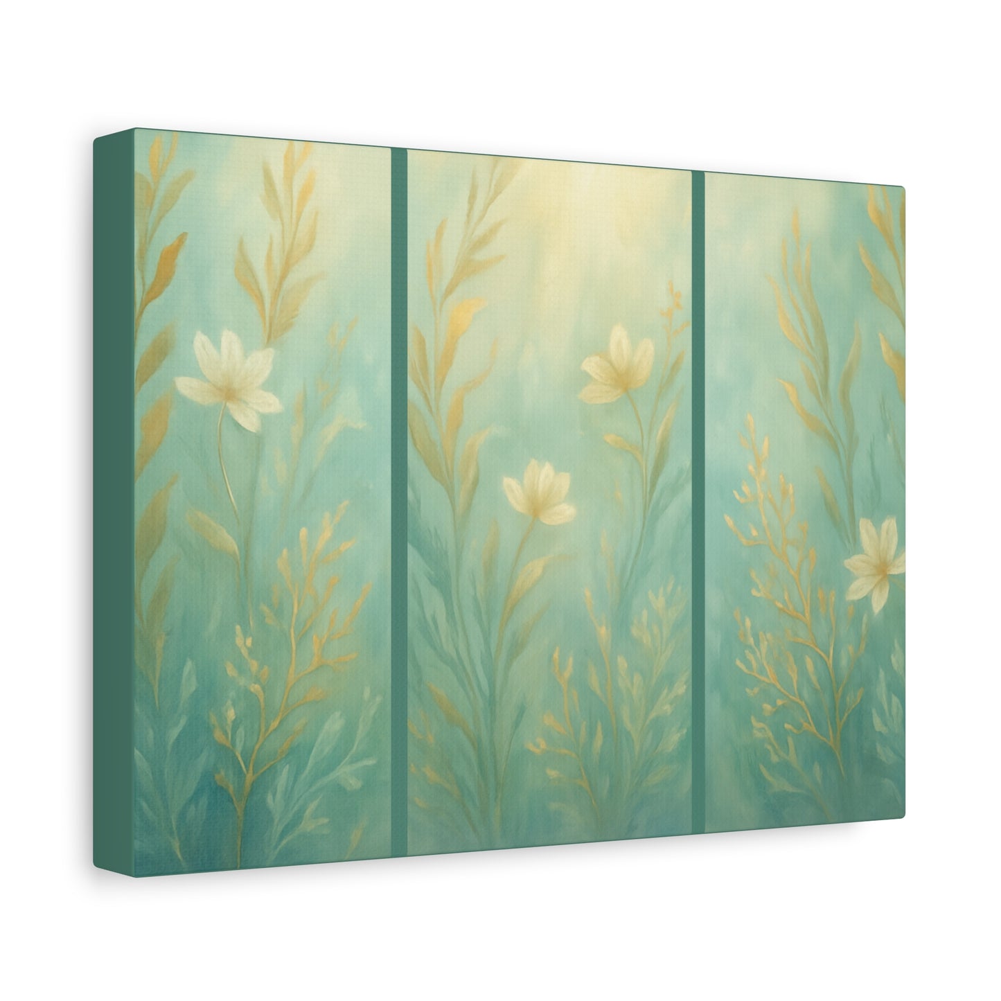 Ocean-Inspired Floral Wall Art Tranquil Home Decor for Living Room Bedroom Nature Lovers Watercolour Serene Canvas Coastal Decor Sea Garden
