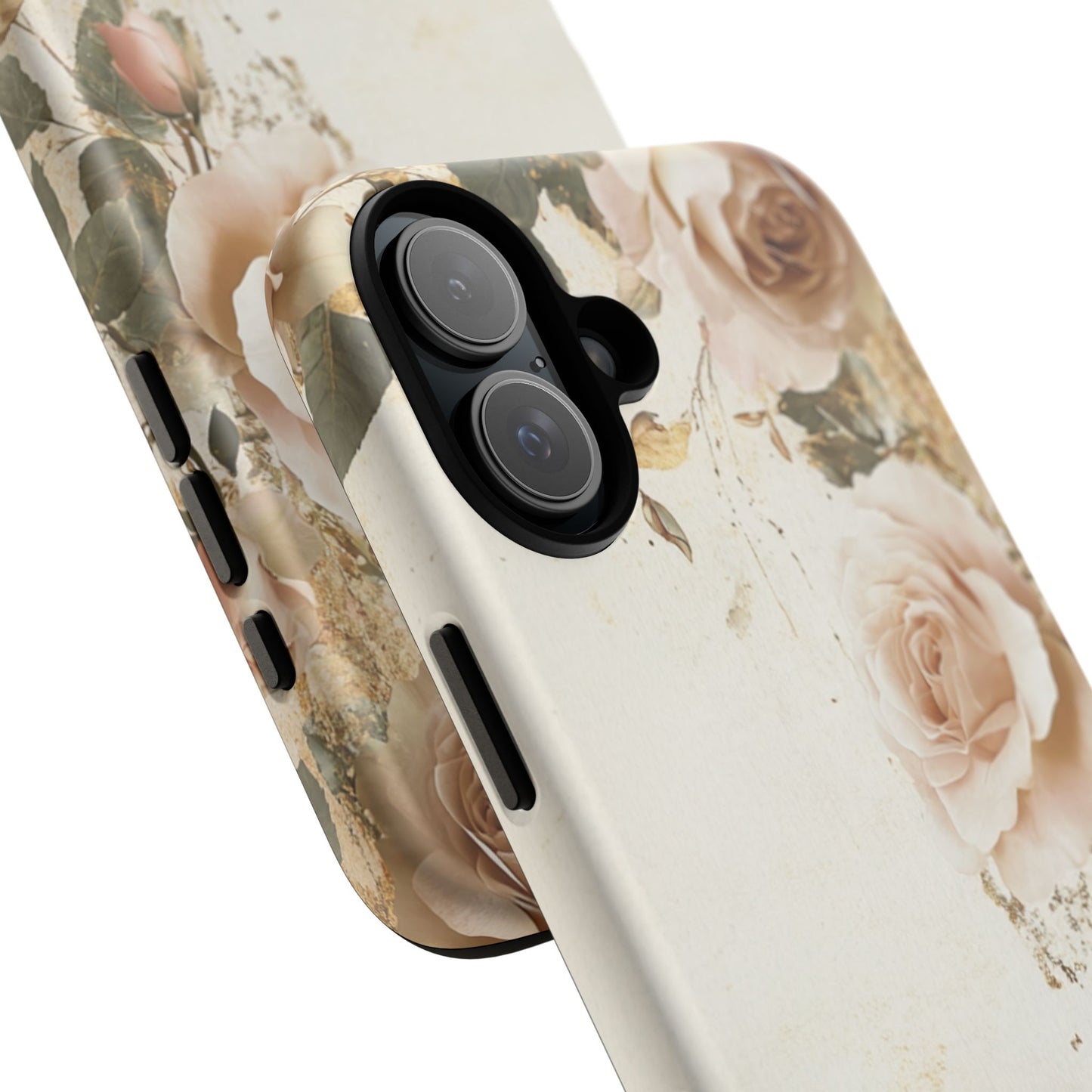 Antique Floral Tough Phone Case - Elegant Rose Design
