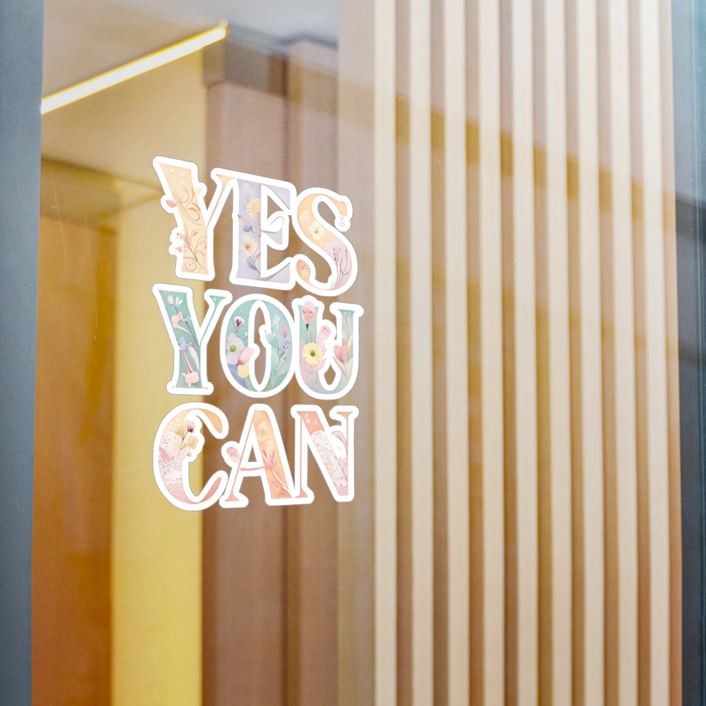 Inspirational Vinyl Decals for Home Decor, Motivational Stickers, Positive Affirmation Stickers, Yes You Can Decal for Walls, Laptop