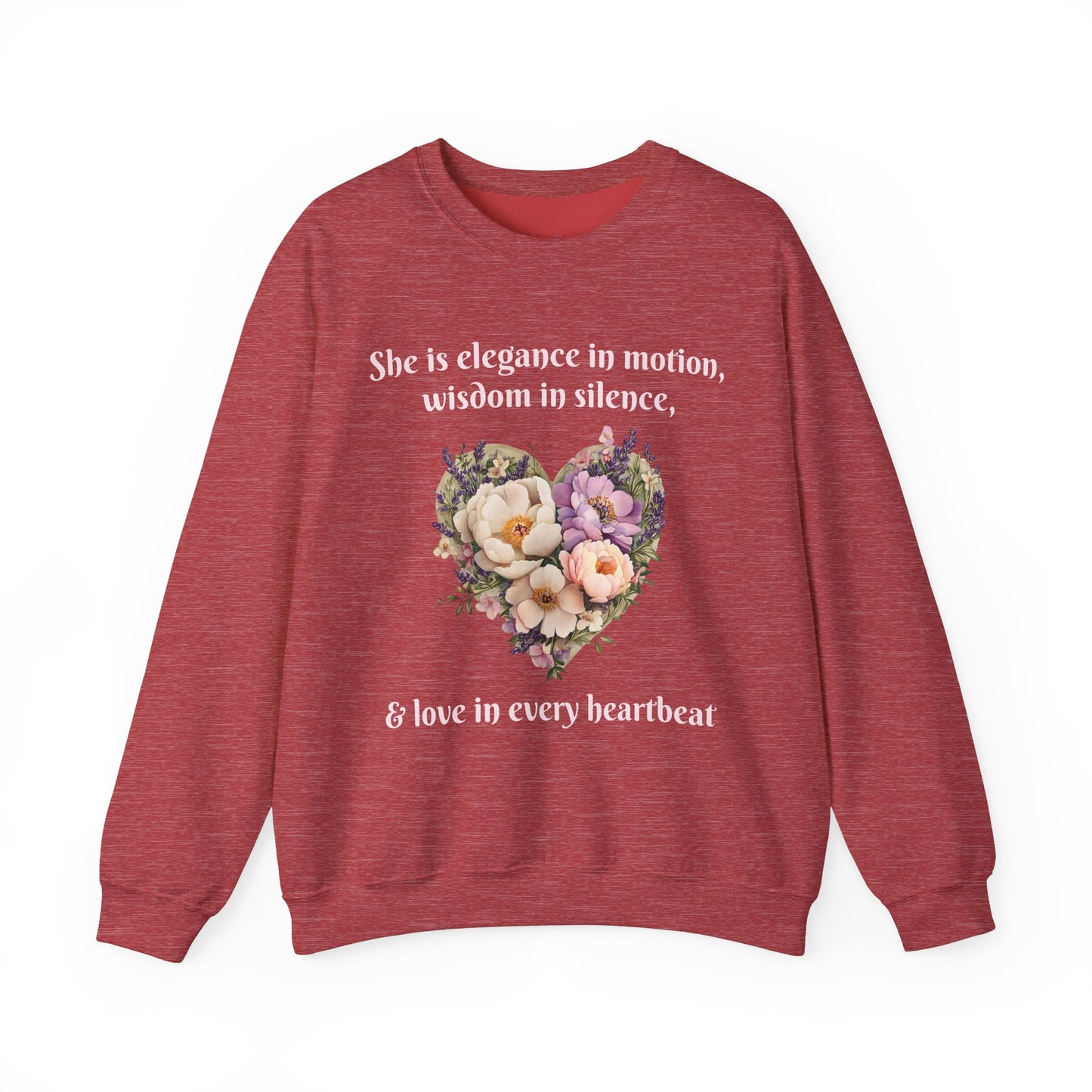Floral Heart Crewneck Sweatshirt - Inspirational Love Design - Great for Mother's Day