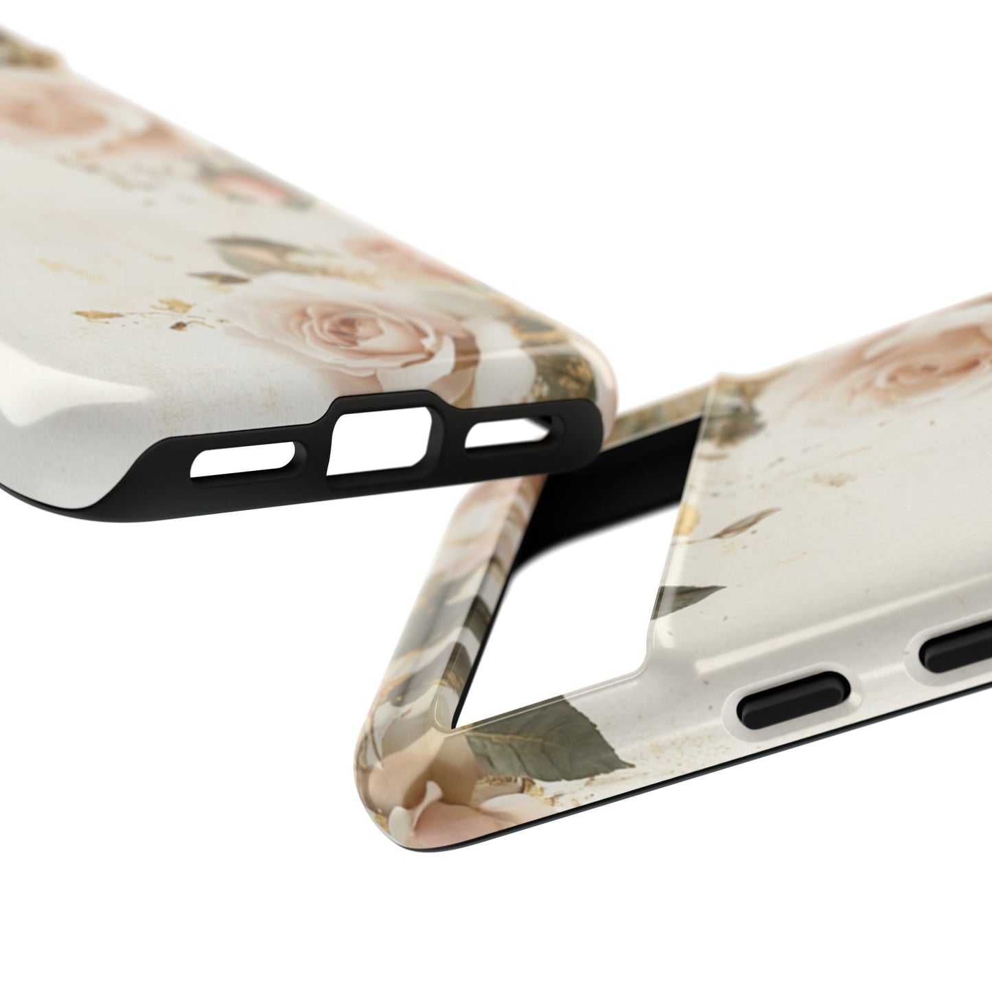 Antique Floral Tough Phone Case - Elegant Rose Design