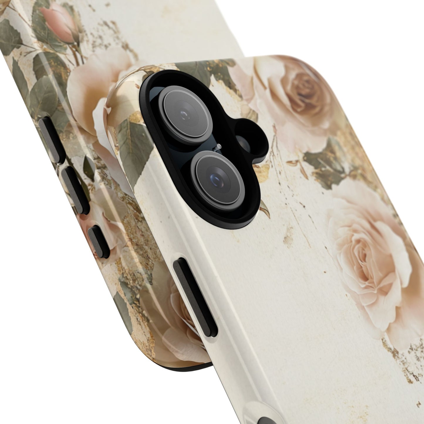 Antique Floral Tough Phone Case - Elegant Rose Design