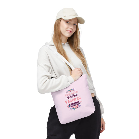 Awesome Teacher Tote Bag | Light Pink | Perfect Gift for Educators