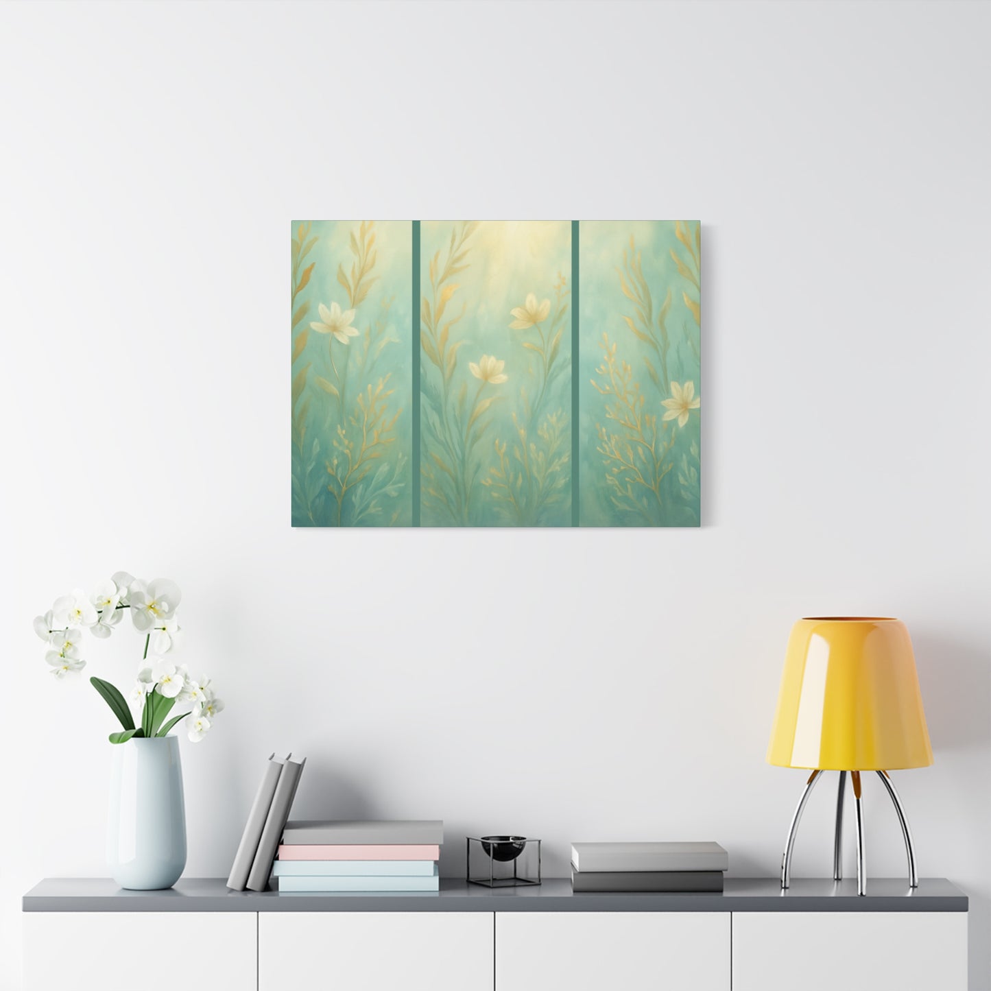Ocean-Inspired Floral Wall Art Tranquil Home Decor for Living Room Bedroom Nature Lovers Watercolour Serene Canvas Coastal Decor Sea Garden