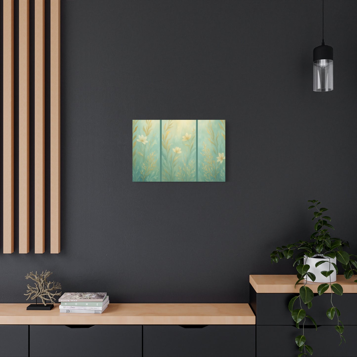 Ocean-Inspired Floral Wall Art Tranquil Home Decor for Living Room Bedroom Nature Lovers Watercolour Serene Canvas Coastal Decor Sea Garden
