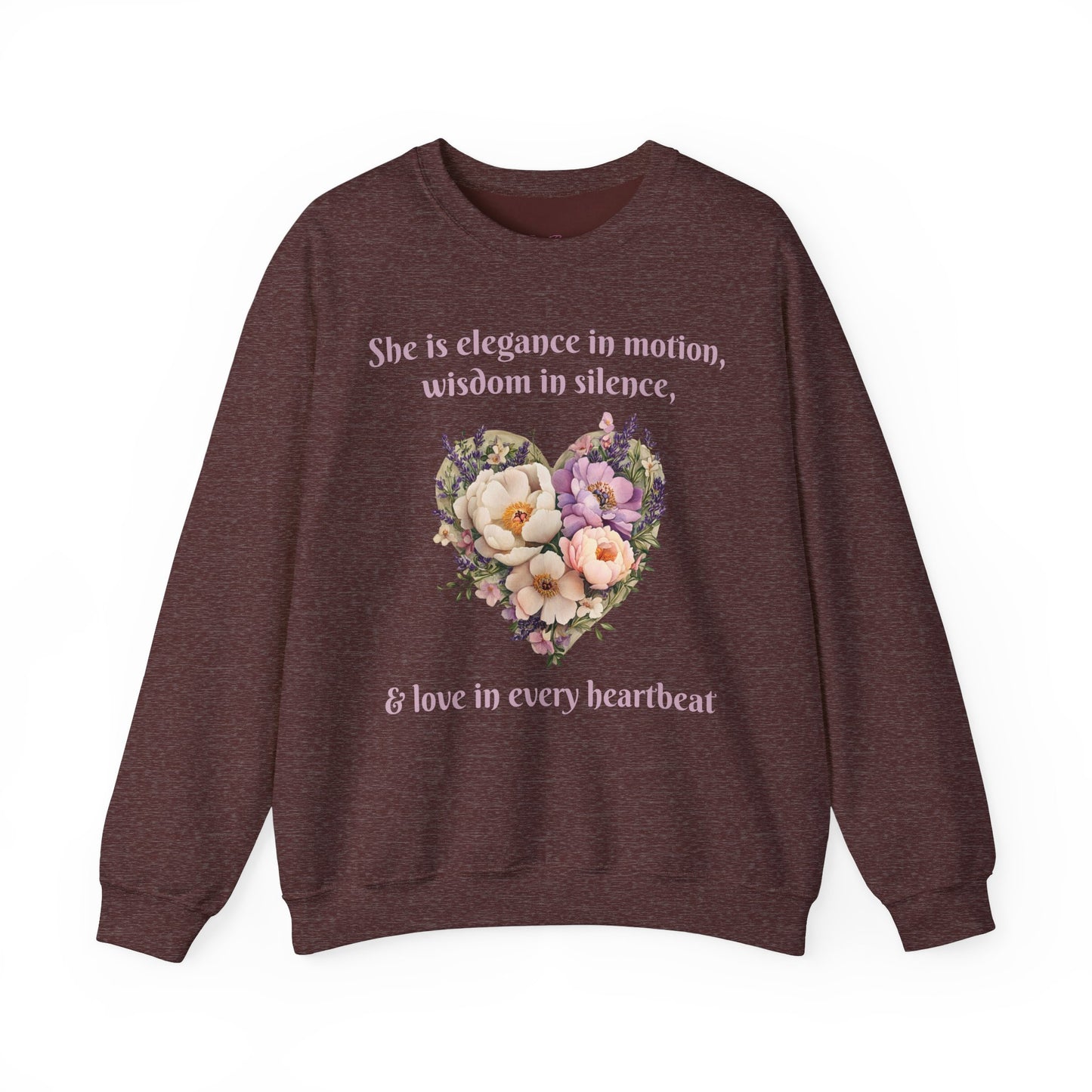 Floral Heart Crewneck Sweatshirt - Inspirational Love Design - Great for Mother's Day