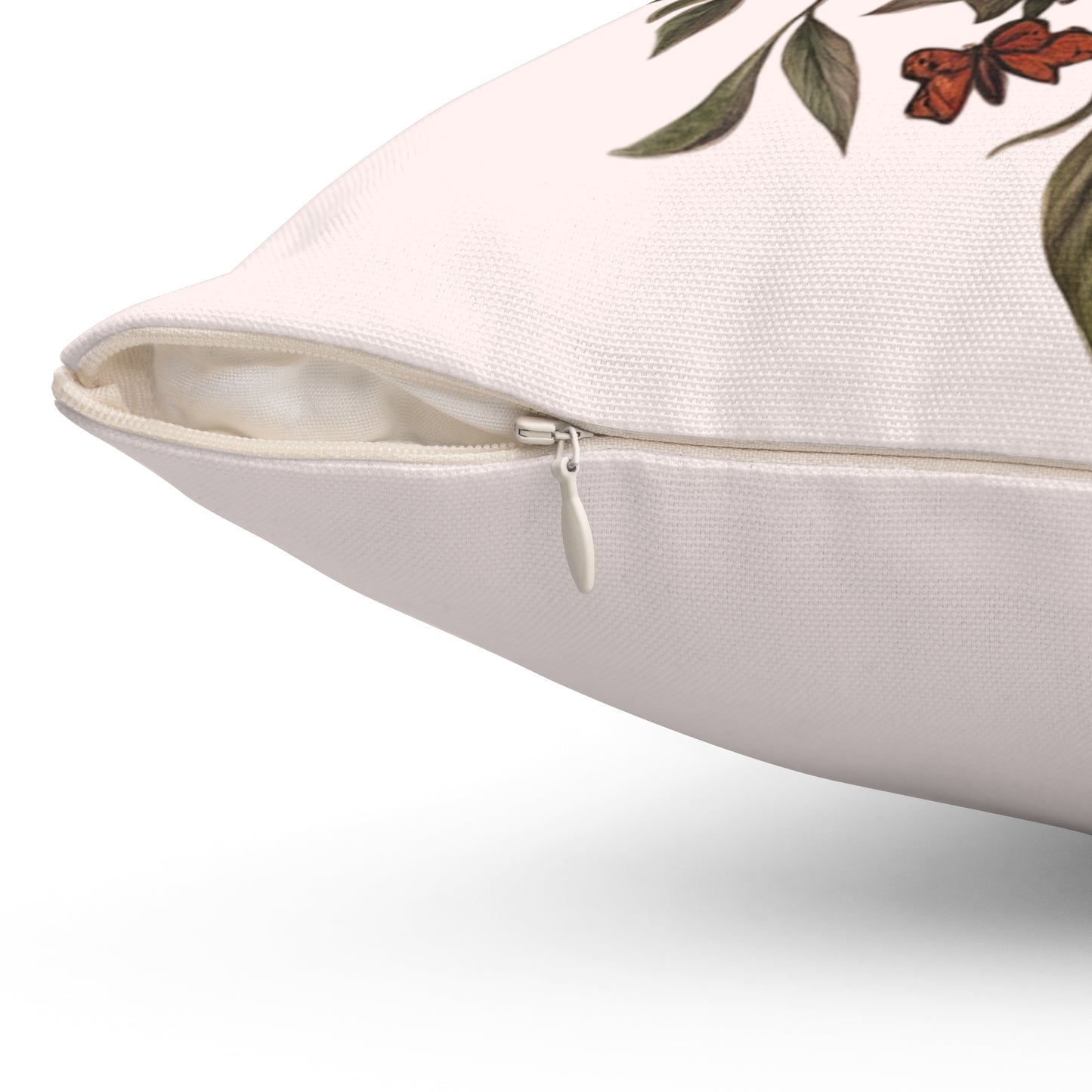Floral Heart Spun Polyester Square Pillow - Cozy Home Decor Accent