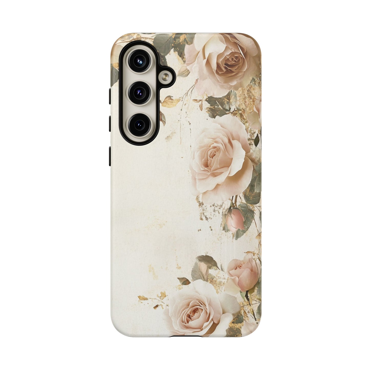 Antique Floral Tough Phone Case - Elegant Rose Design