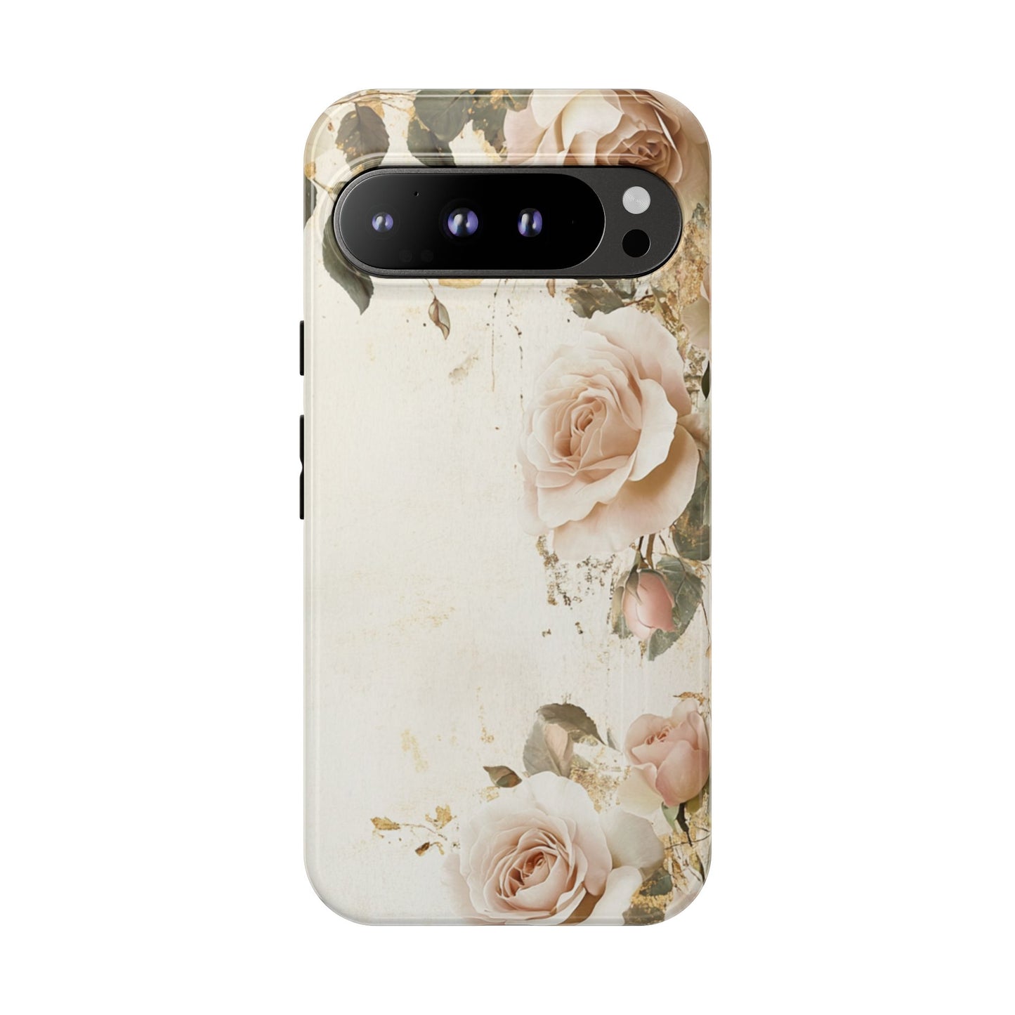 Antique Floral Tough Phone Case - Elegant Rose Design