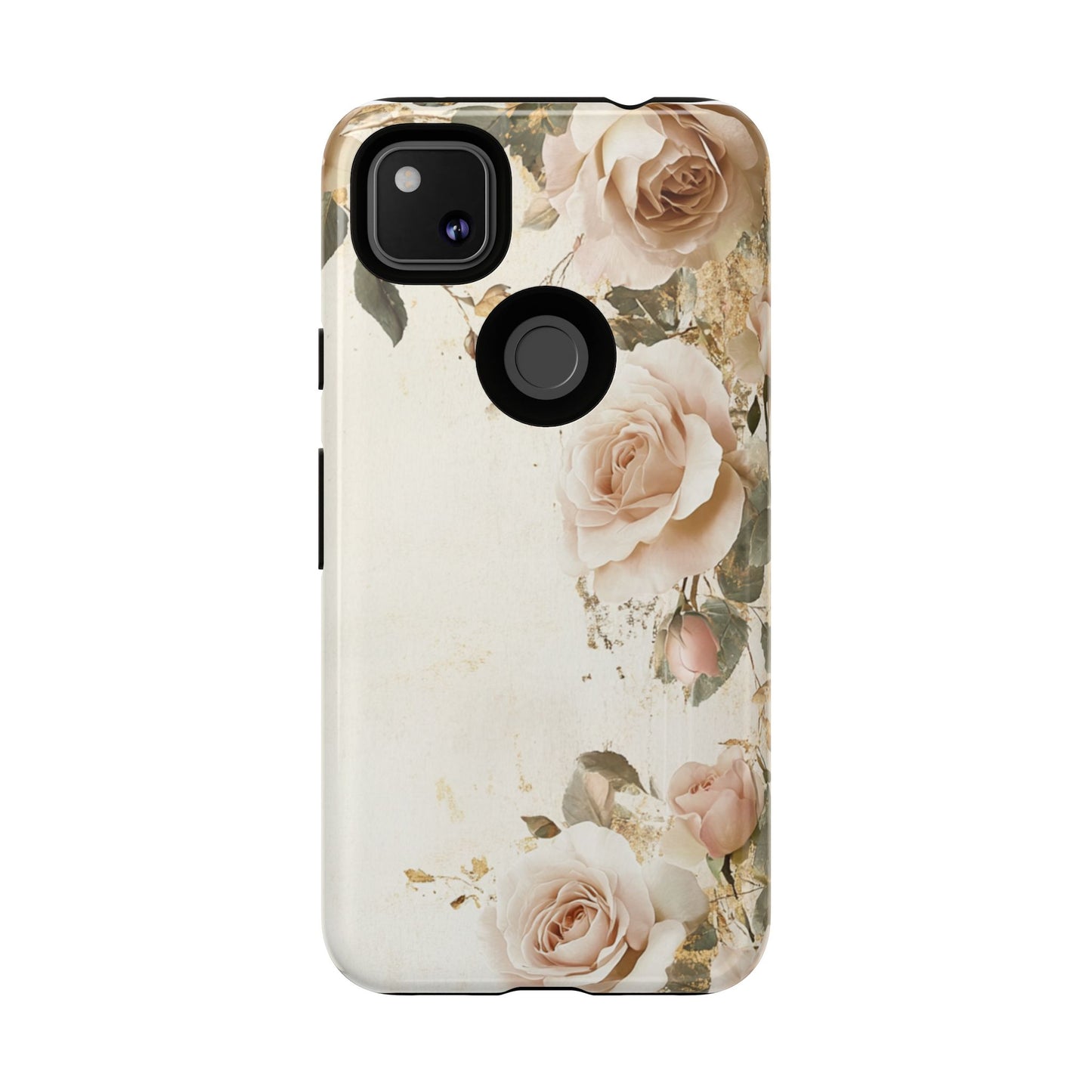 Antique Floral Tough Phone Case - Elegant Rose Design