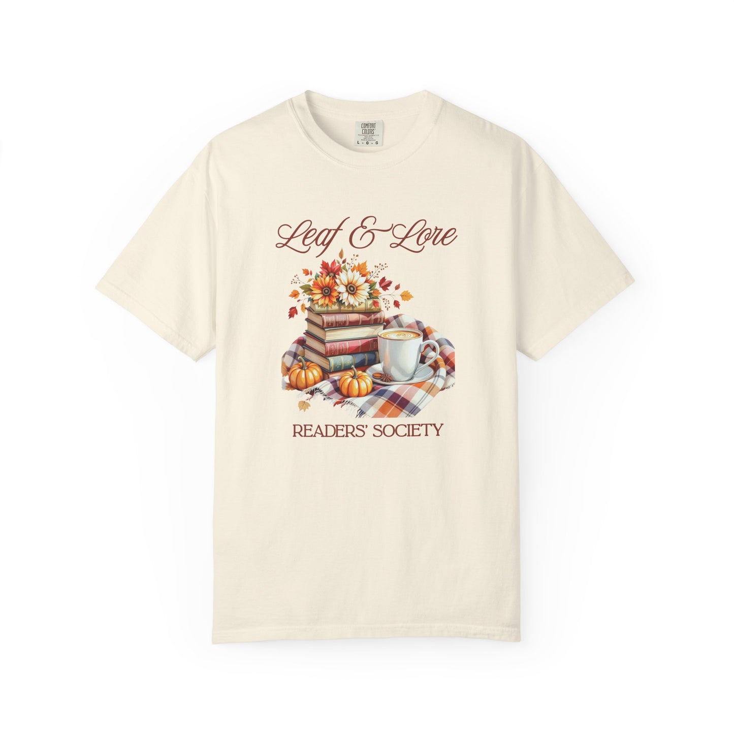 Cozy Book Lover Tee Unisex T-shirt Literary Apparel Leaf and Lore Readers' Society Autumn Vibes Gift Comfort Colours Shirt