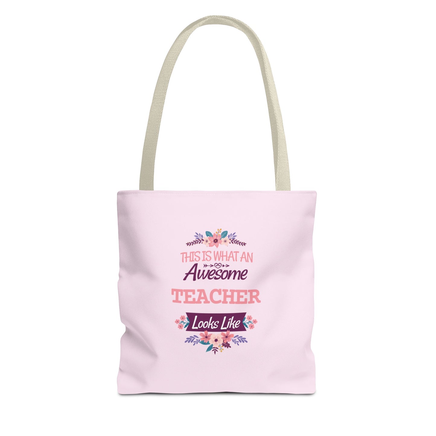 Awesome Teacher Tote Bag | Light Pink | Perfect Gift for Educators