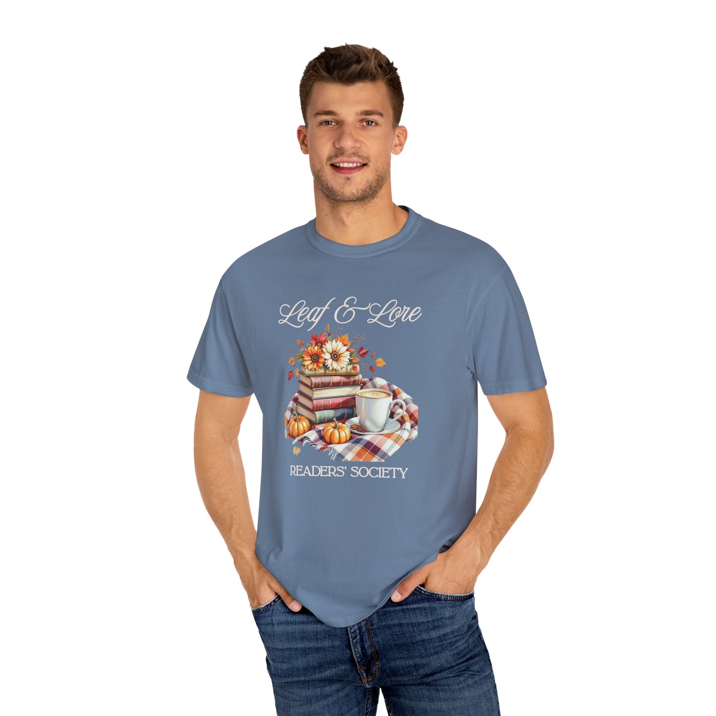 Cozy Book Lover Tee Unisex T-shirt Literary Apparel Leaf and Lore Readers' Society Autumn Vibes Gift Comfort Colours Shirt