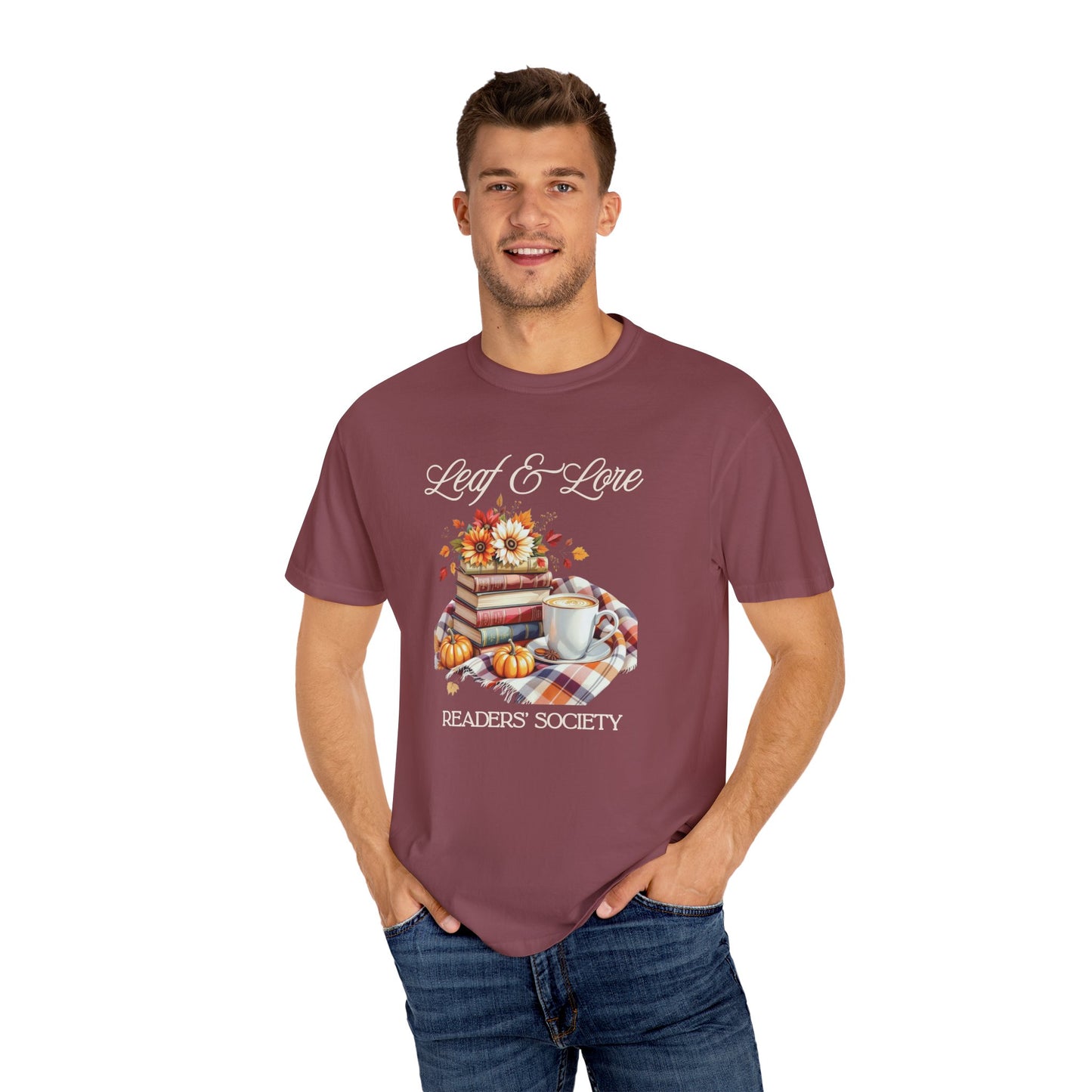 Cozy Book Lover Tee Unisex T-shirt Literary Apparel Leaf and Lore Readers' Society Autumn Vibes Gift Comfort Colours Shirt