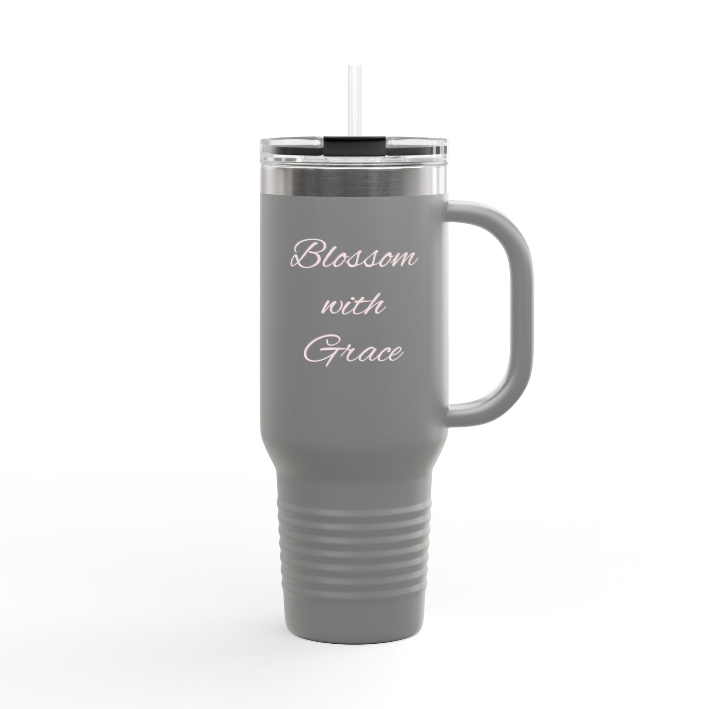 Blossom with Grace Insulated Travel Mug - 40oz, Stylish Drinkware for Adventures