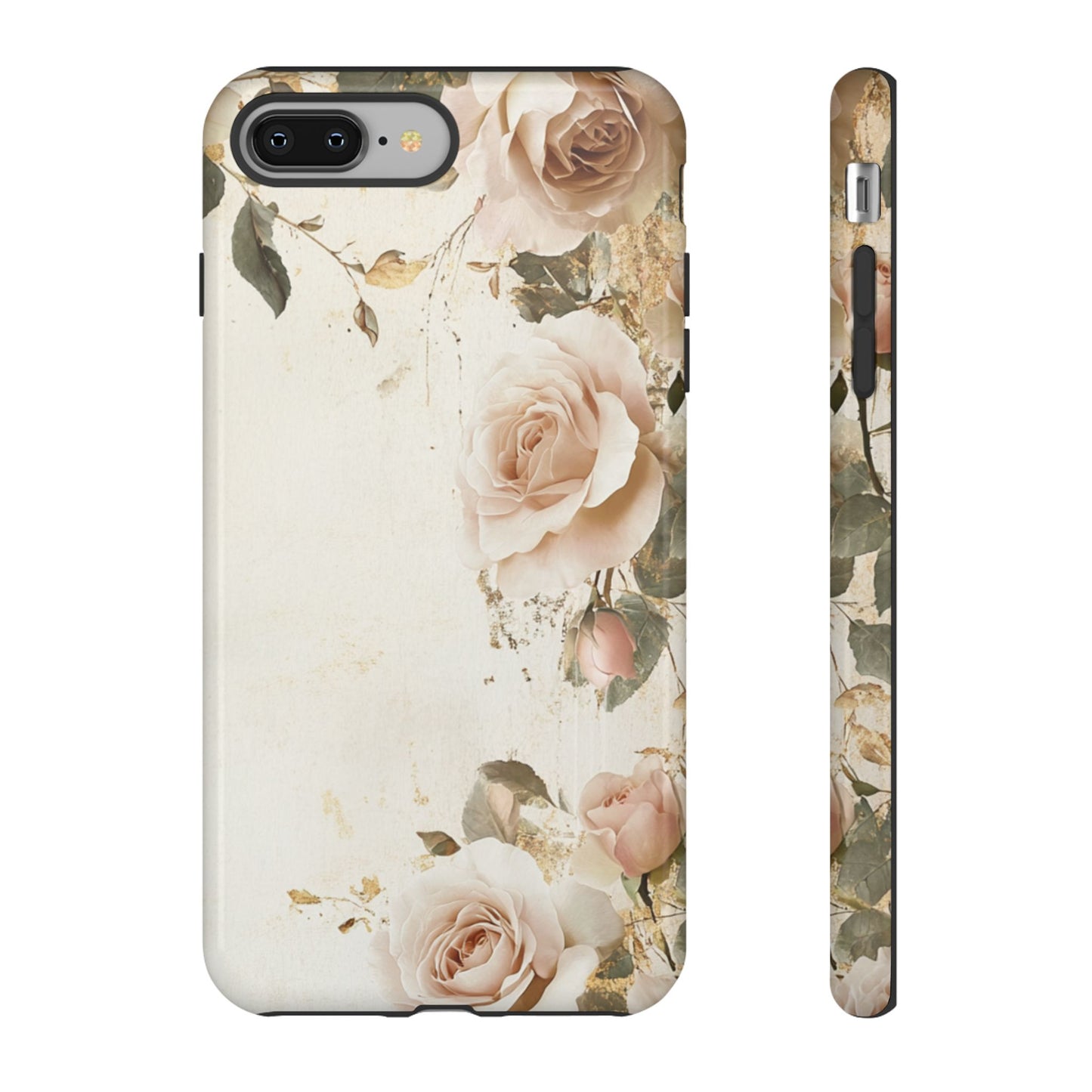 Antique Floral Tough Phone Case - Elegant Rose Design