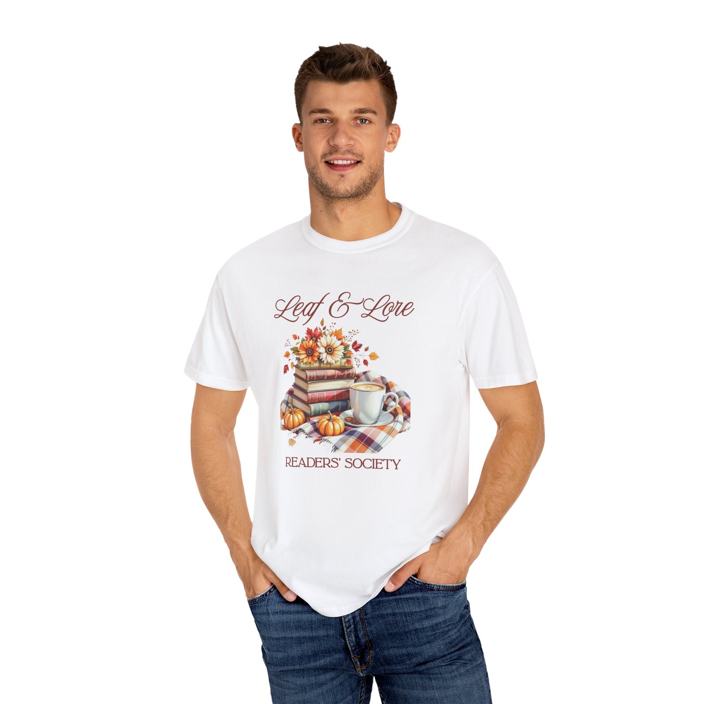 Cozy Book Lover Tee Unisex T-shirt Literary Apparel Leaf and Lore Readers' Society Autumn Vibes Gift Comfort Colours Shirt