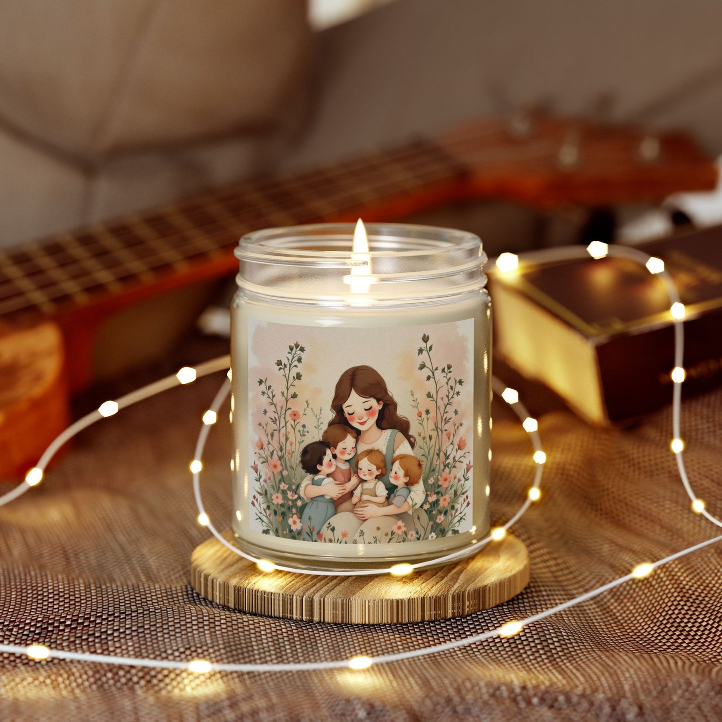 "A Mother's Love" Scented Candles, Mother's Day Design, Coconut Apricot Wax