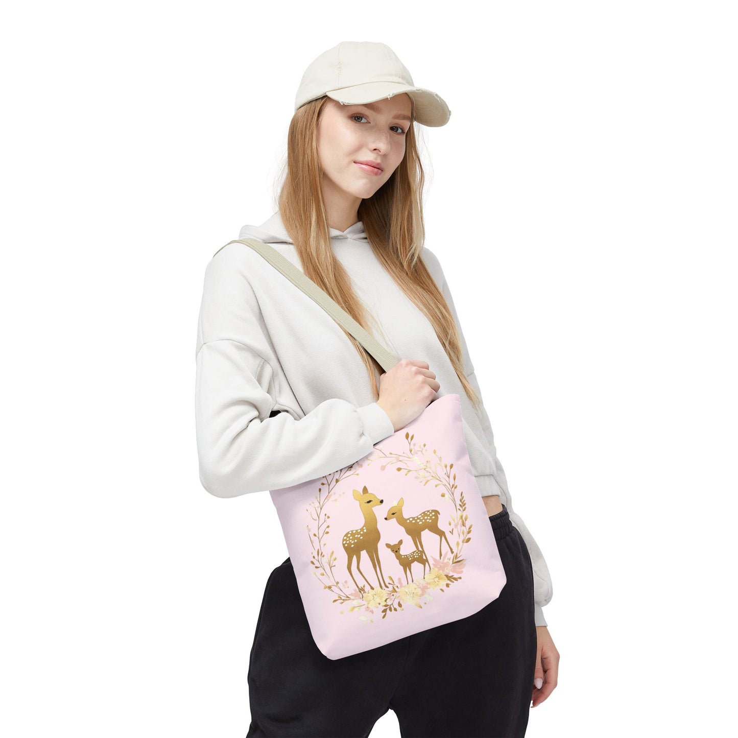 Elegant Floral Deer Tote Bag - Cute & Stylish Eco-Friendly Shopping Bag