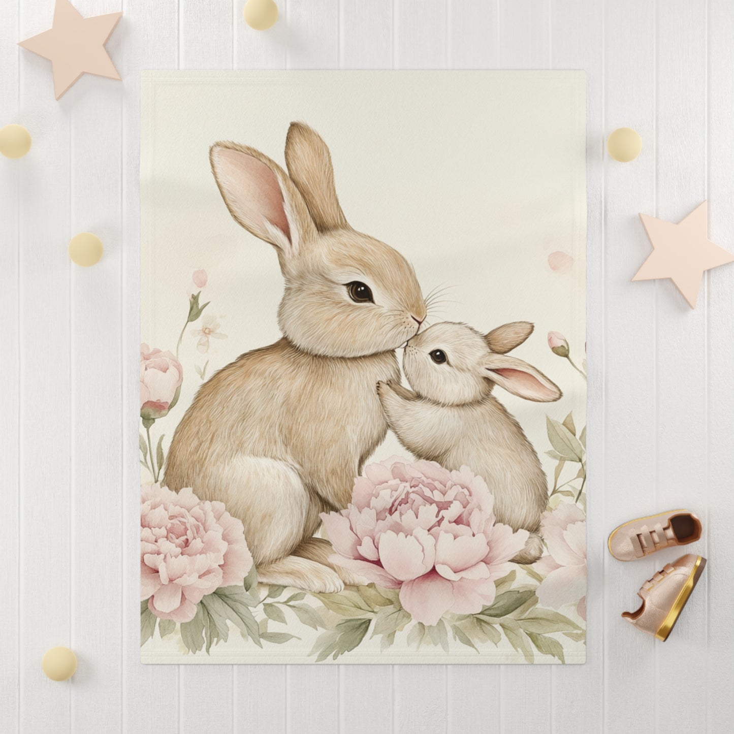 "Love You a Whole Bunch" Bunny Baby Blanket - Soft Fleece for Newborns | Perfect Baby Shower Gift