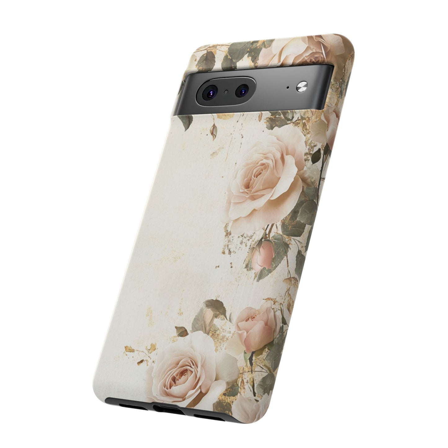 Antique Floral Tough Phone Case - Elegant Rose Design