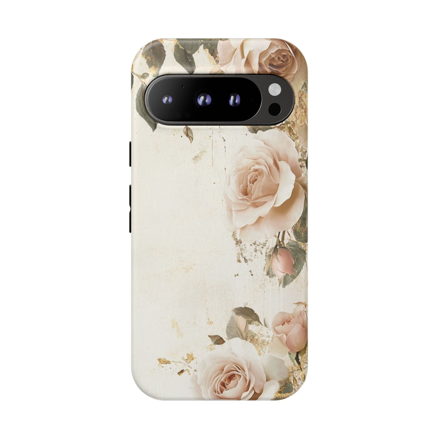 Antique Floral Tough Phone Case - Elegant Rose Design