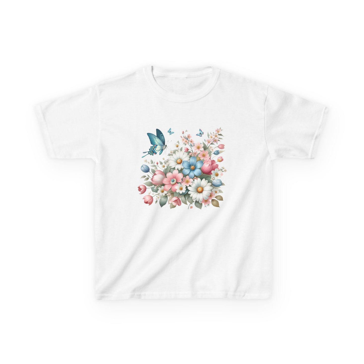 Kids Floral Butterfly Tee - Cute Nature Design for Spring Celebrations