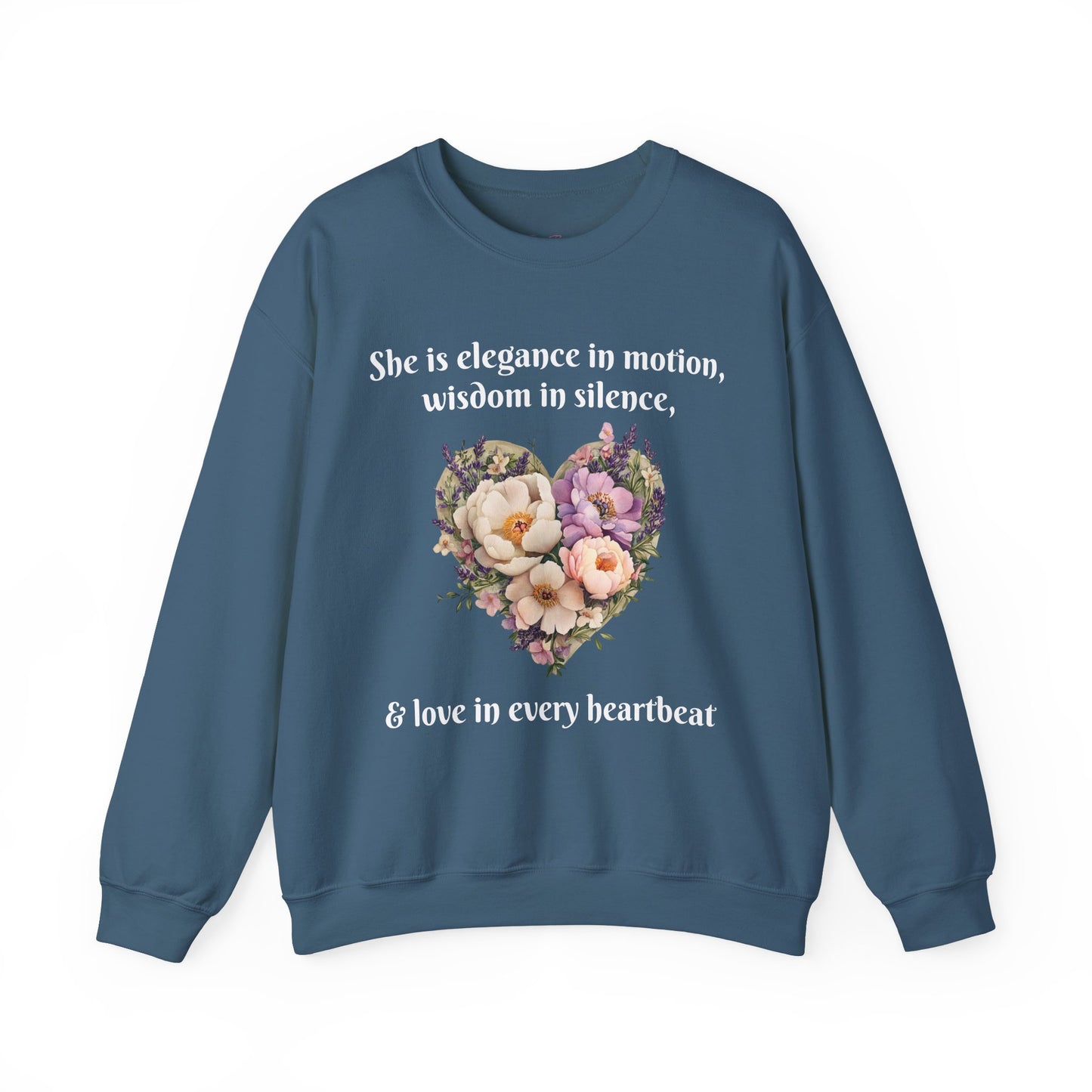 Floral Heart Crewneck Sweatshirt - Inspirational Love Design - Great for Mother's Day