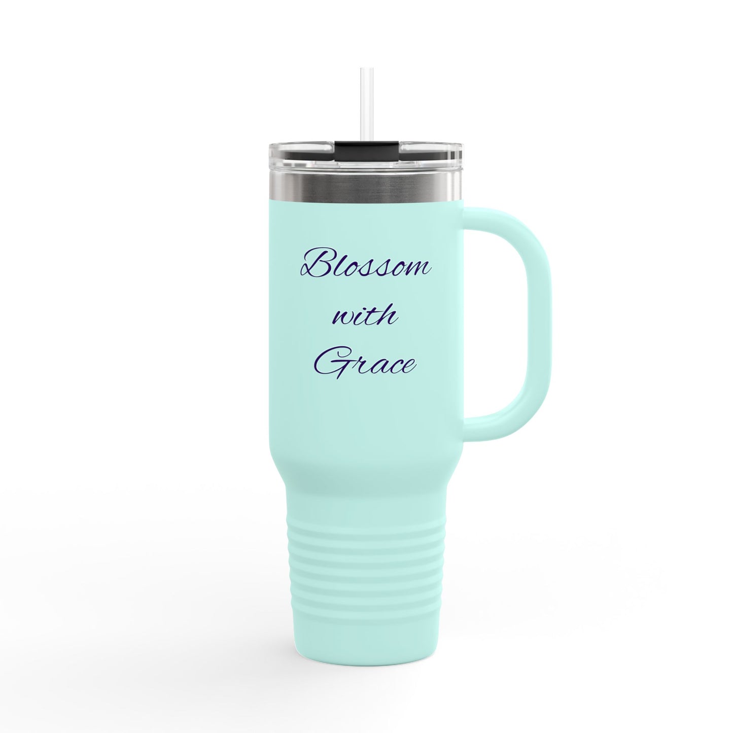 Blossom with Grace Insulated Travel Mug - 40oz, Stylish Drinkware for Adventures