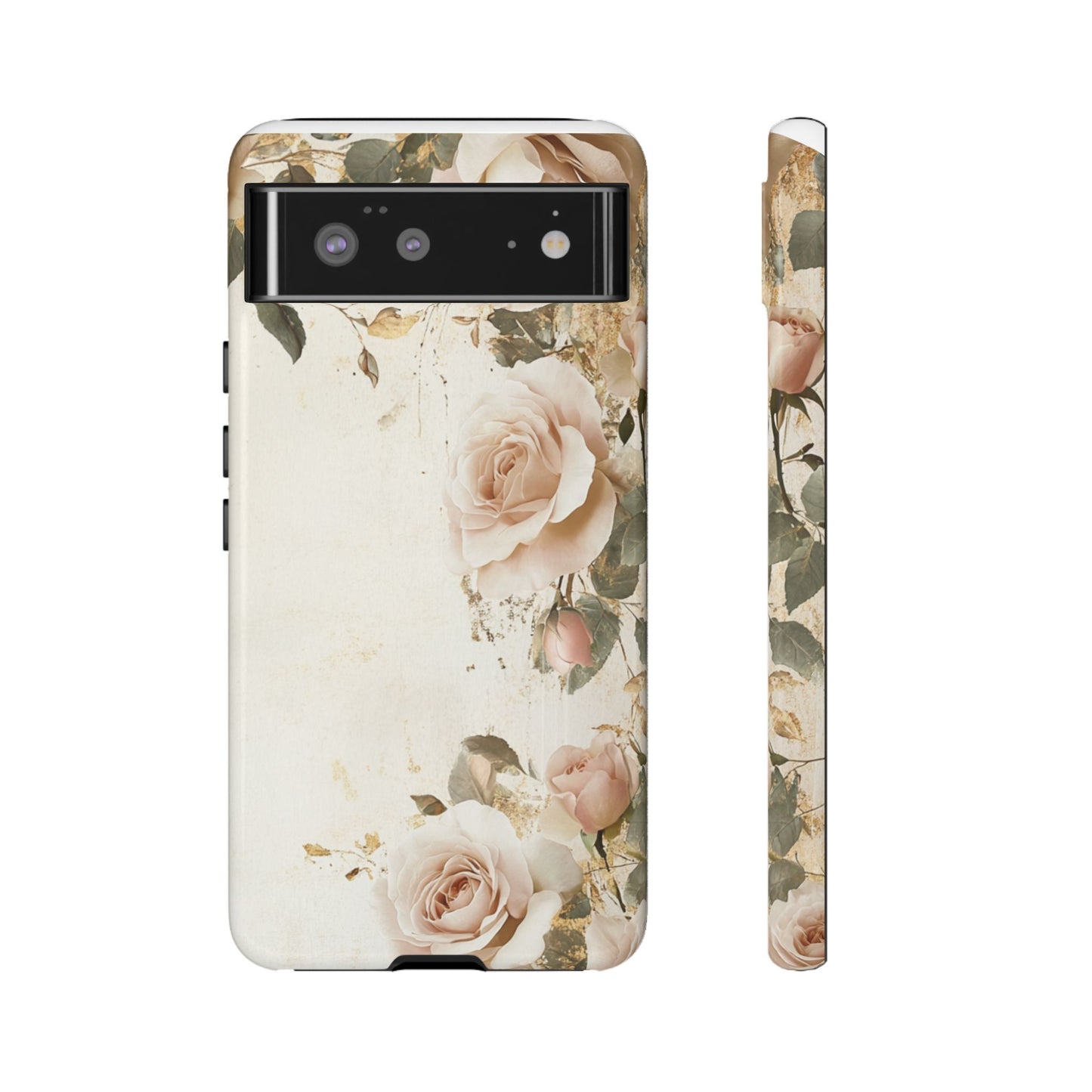 Antique Floral Tough Phone Case - Elegant Rose Design