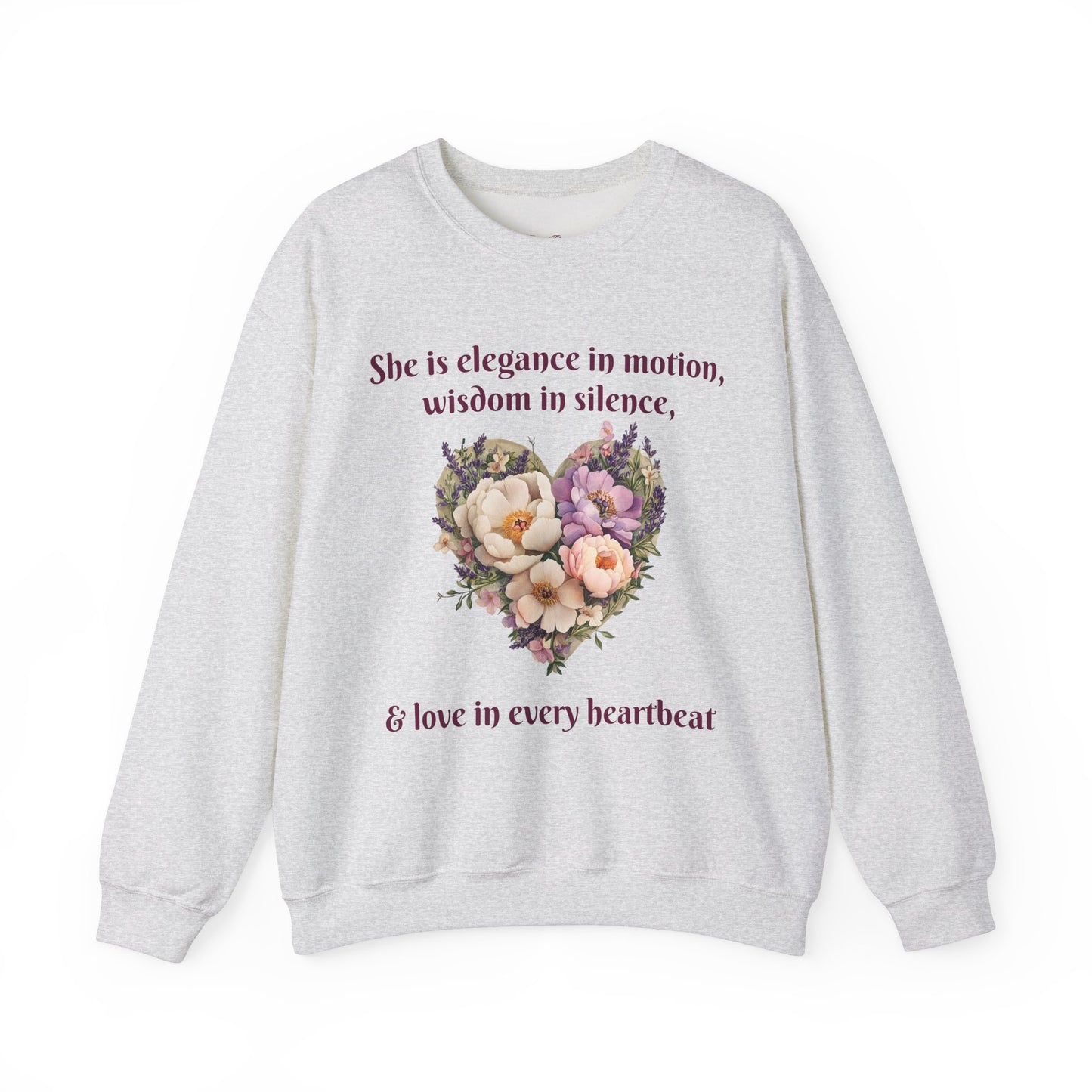 Floral Heart Crewneck Sweatshirt - Inspirational Love Design - Great for Mother's Day