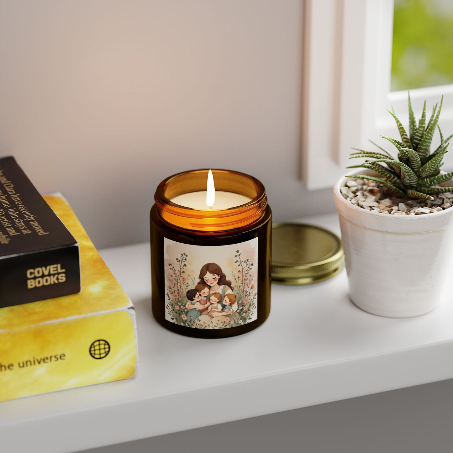 "A Mother's Love" Scented Candles, Mother's Day Design, Coconut Apricot Wax