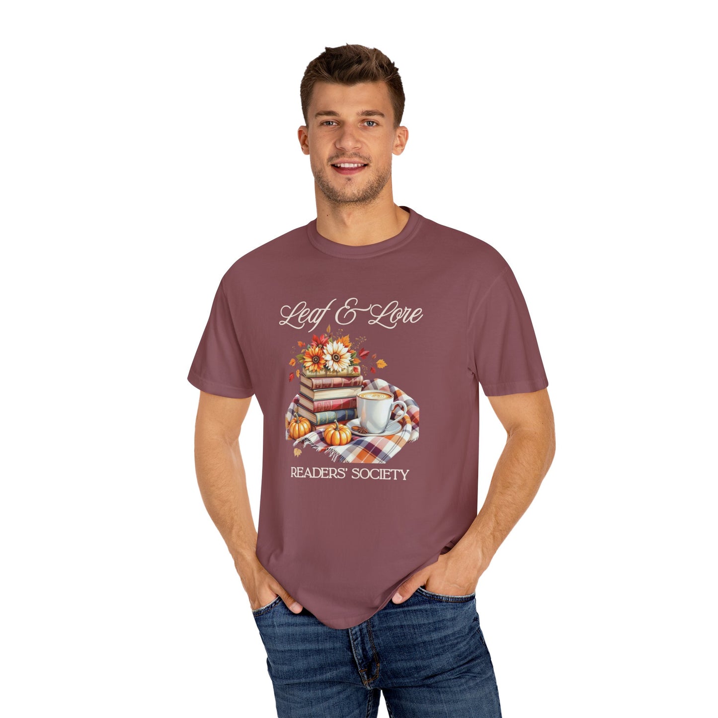Cozy Book Lover Tee Unisex T-shirt Literary Apparel Leaf and Lore Readers' Society Autumn Vibes Gift Comfort Colours Shirt