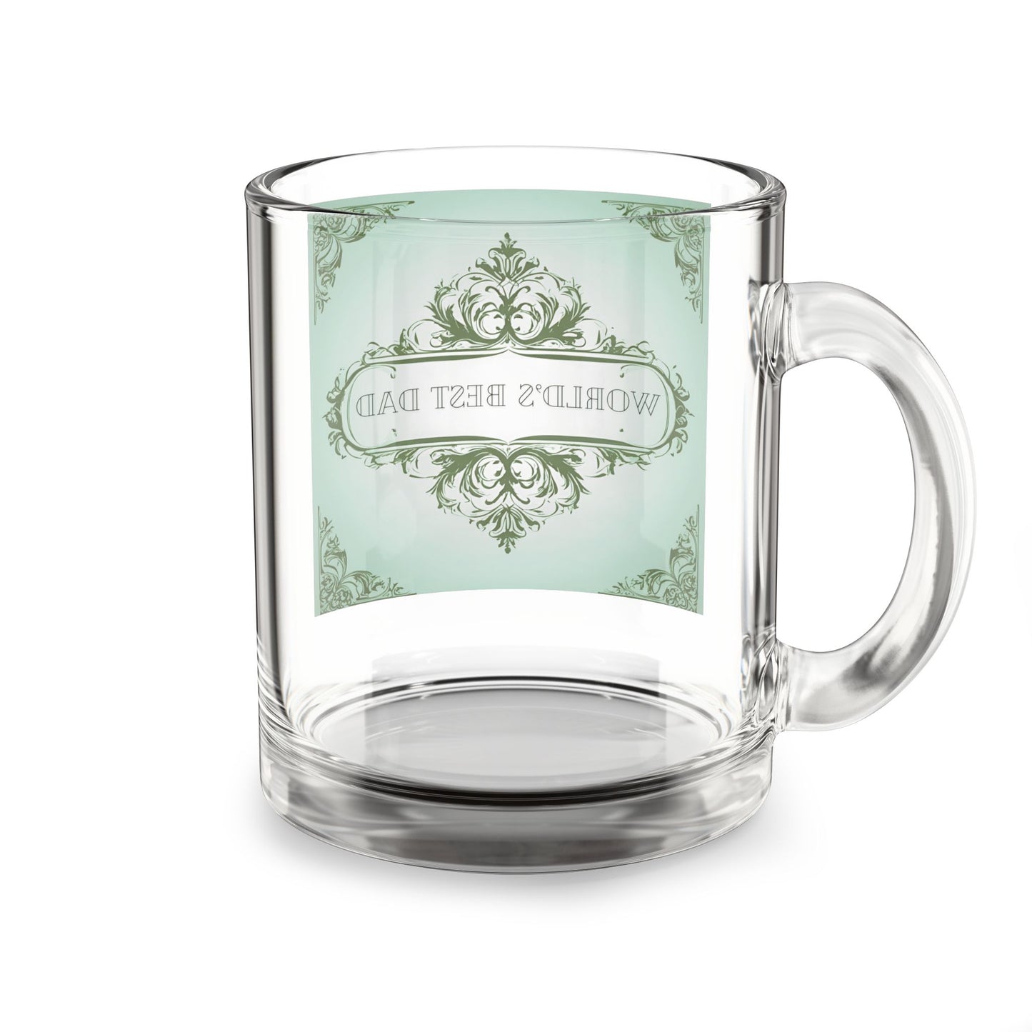 World's Best Dad Personalized Glass Mug, Gift for Father's Day, Unique Drinkware, Birthday, Classical Elegance