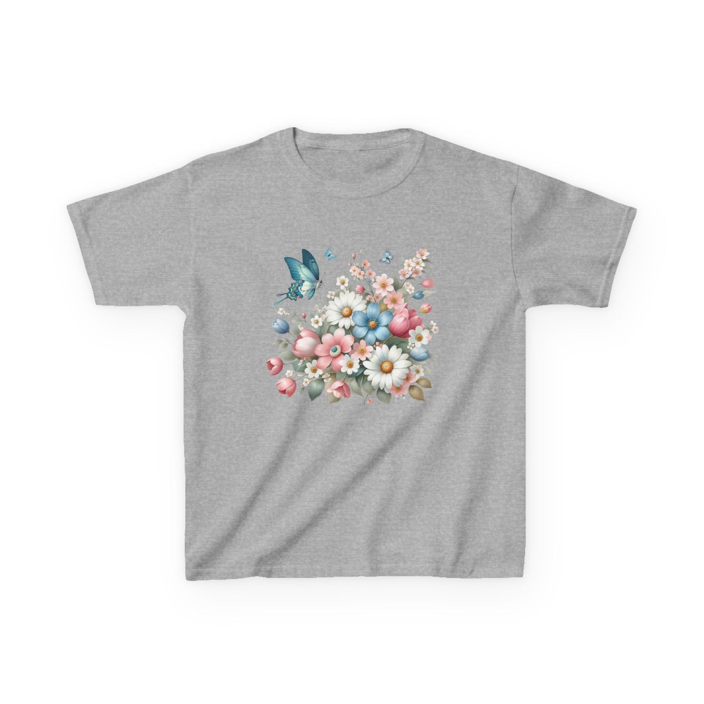 Kids Floral Butterfly Tee - Cute Nature Design for Spring Celebrations