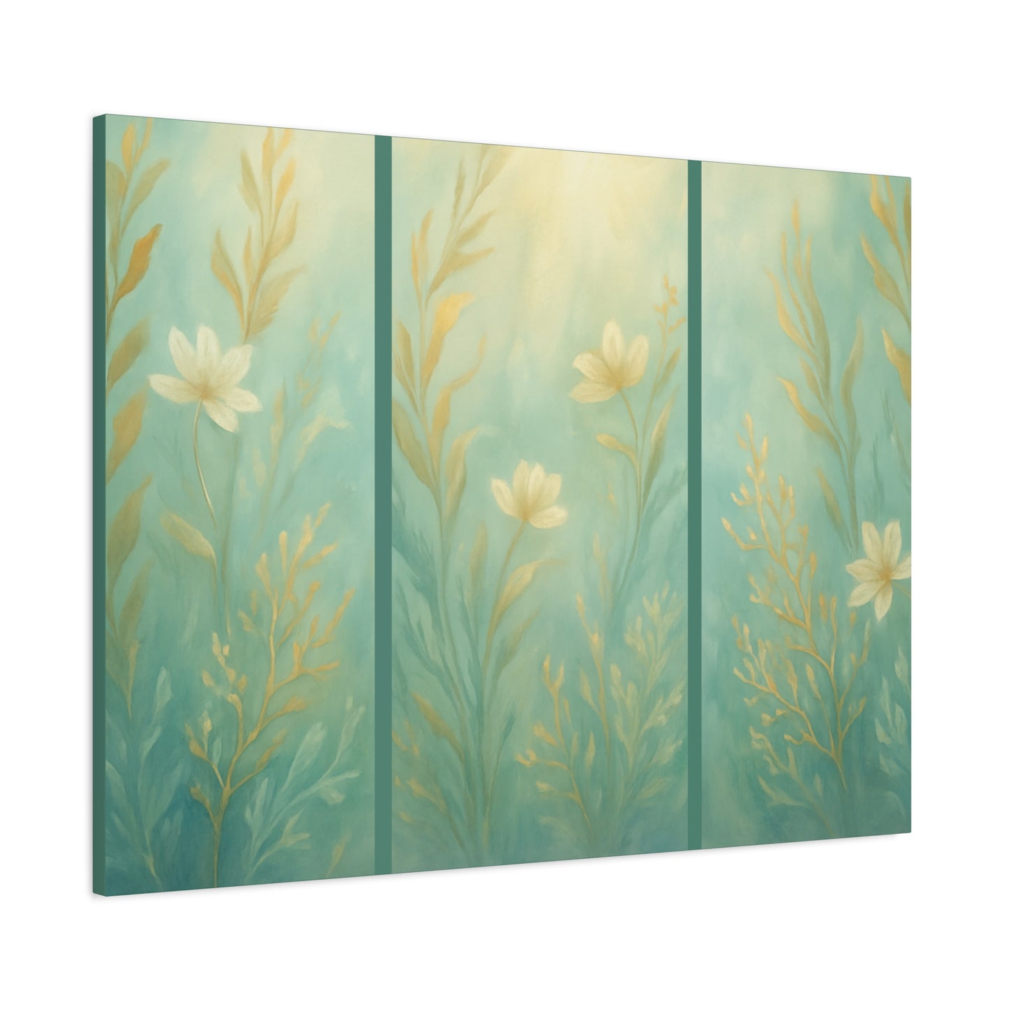 Ocean-Inspired Floral Wall Art Tranquil Home Decor for Living Room Bedroom Nature Lovers Watercolour Serene Canvas Coastal Decor Sea Garden