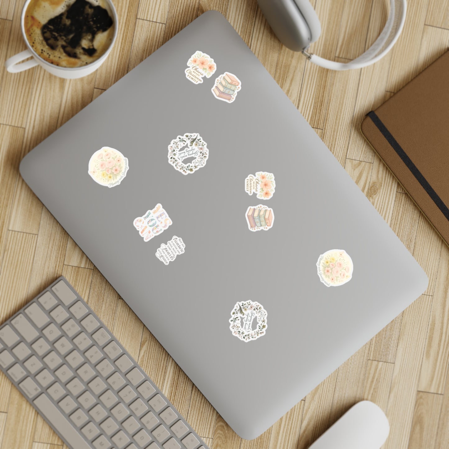 Teacher Sticker Sheet Bundle, Floral and Motivational Stickers, Planner Accessories, Scrapbooking, Teacher Gift, Stationery Decor