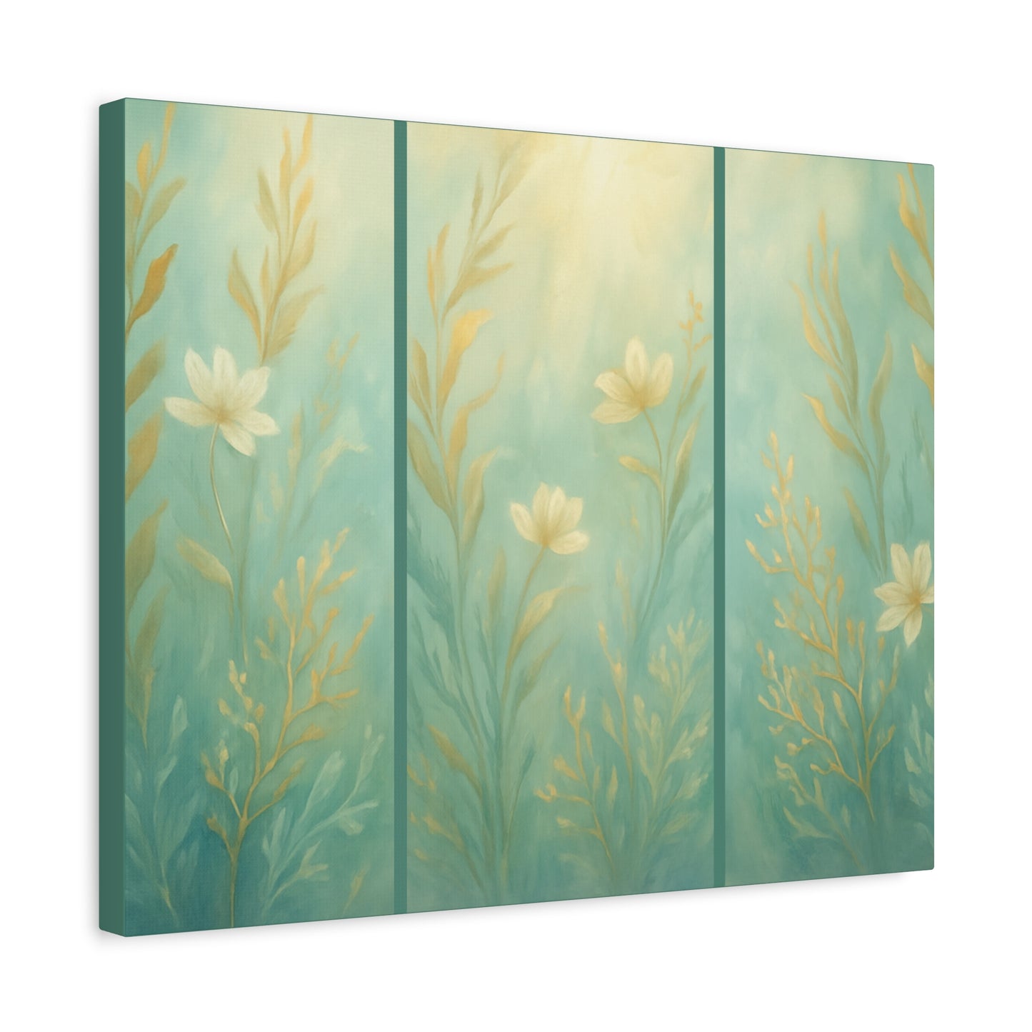 Ocean-Inspired Floral Wall Art Tranquil Home Decor for Living Room Bedroom Nature Lovers Watercolour Serene Canvas Coastal Decor Sea Garden