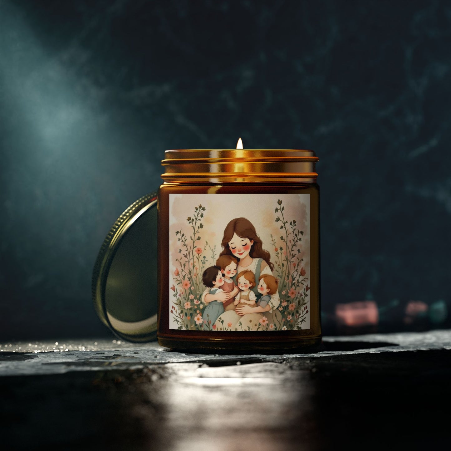 "A Mother's Love" Scented Candles, Mother's Day Design, Coconut Apricot Wax