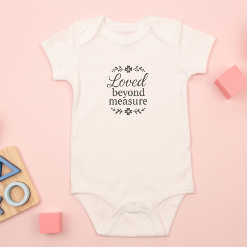 Jersey Infant Bodysuit Loved Beyond Measure Baby Shower Gift Cute Baby Outfit Newborn Clothing Gift for New Parents Christian Babywear