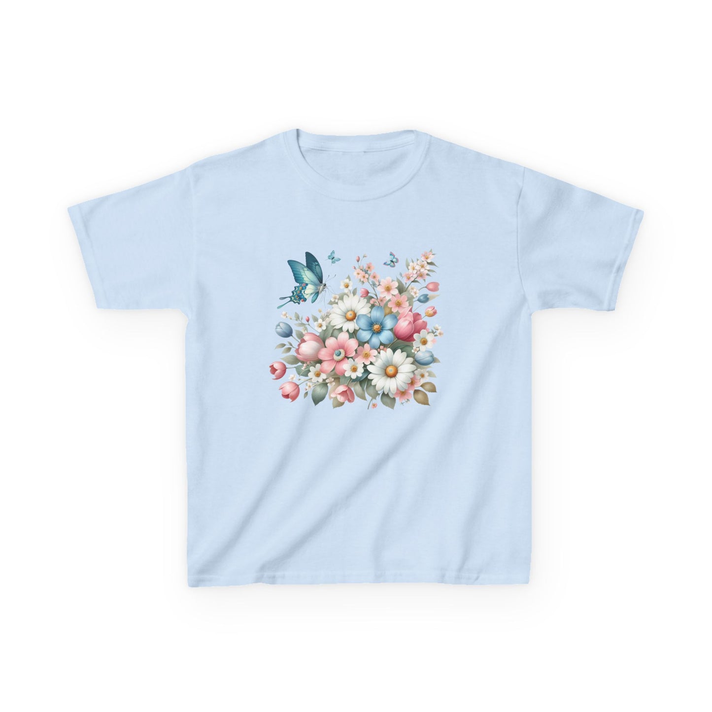 Kids Floral Butterfly Tee - Cute Nature Design for Spring Celebrations