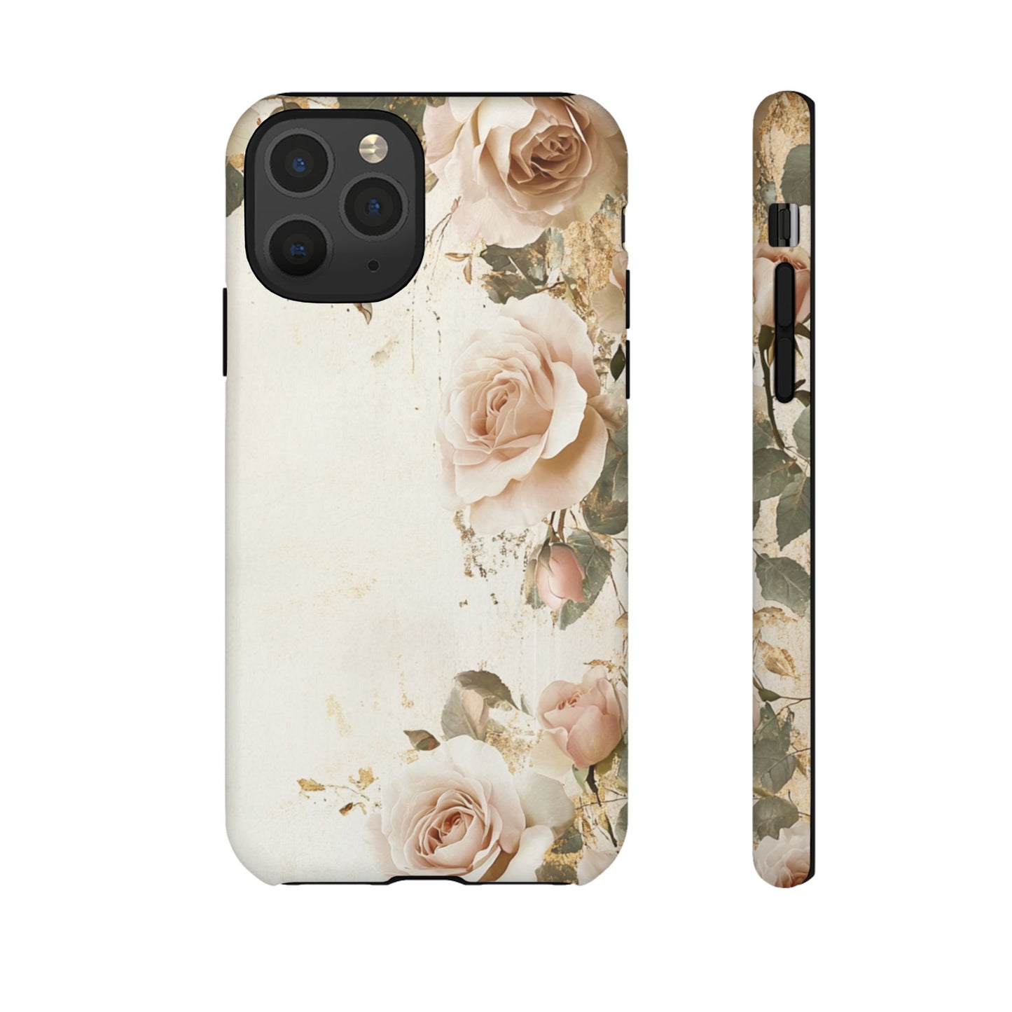 Antique Floral Tough Phone Case - Elegant Rose Design