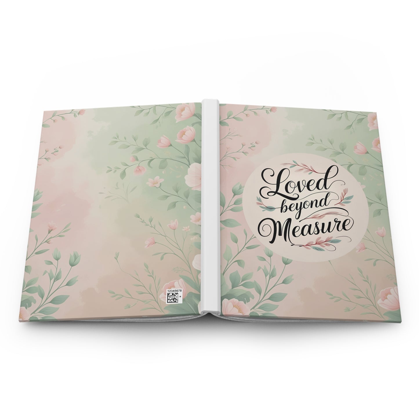 Floral Hardcover Journal Inspirational Quote Scriptural Inspiration Gift for Writers, Art Lovers, Women, Birthdays, Daily Journaling - Loved Without Measure