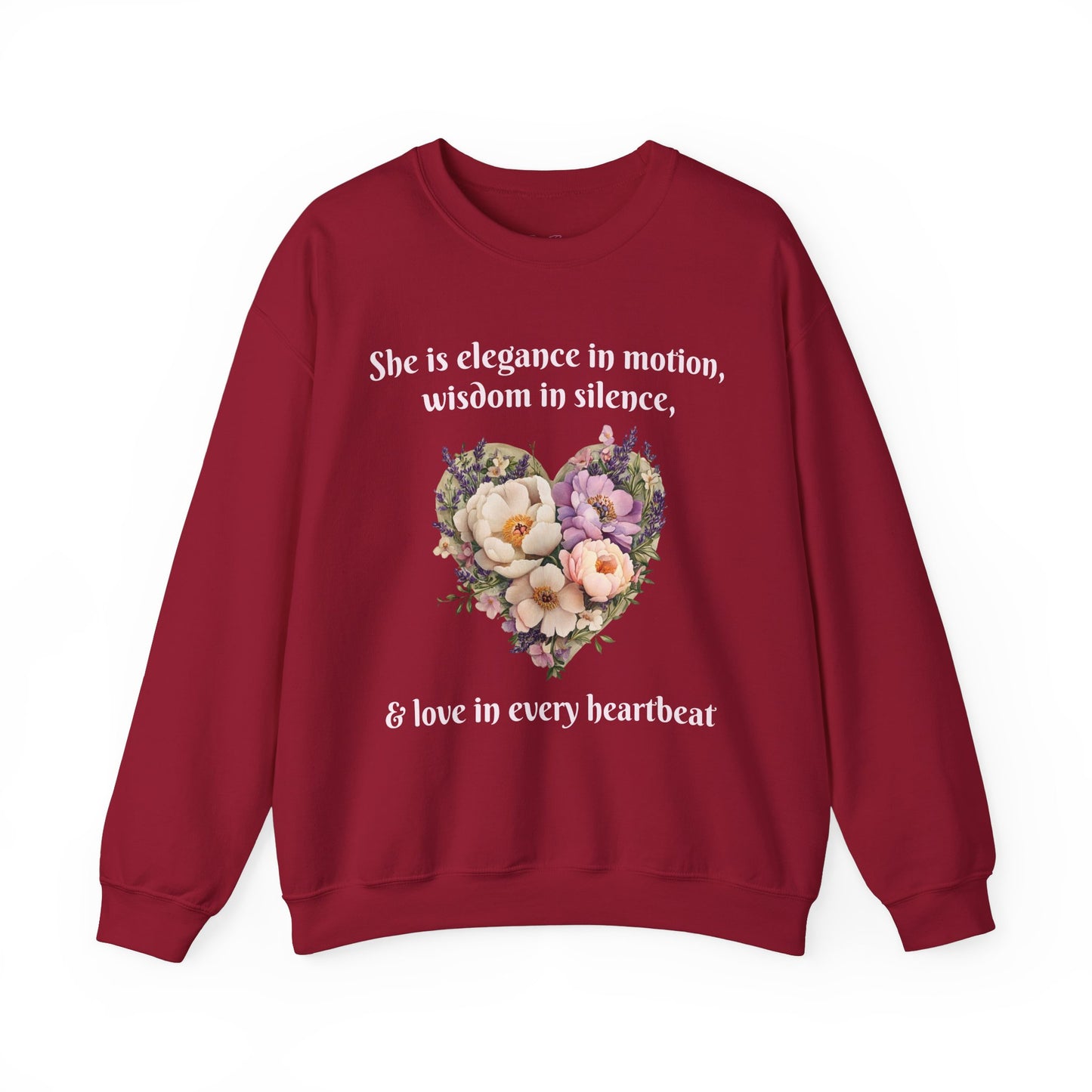 Floral Heart Crewneck Sweatshirt - Inspirational Love Design - Great for Mother's Day