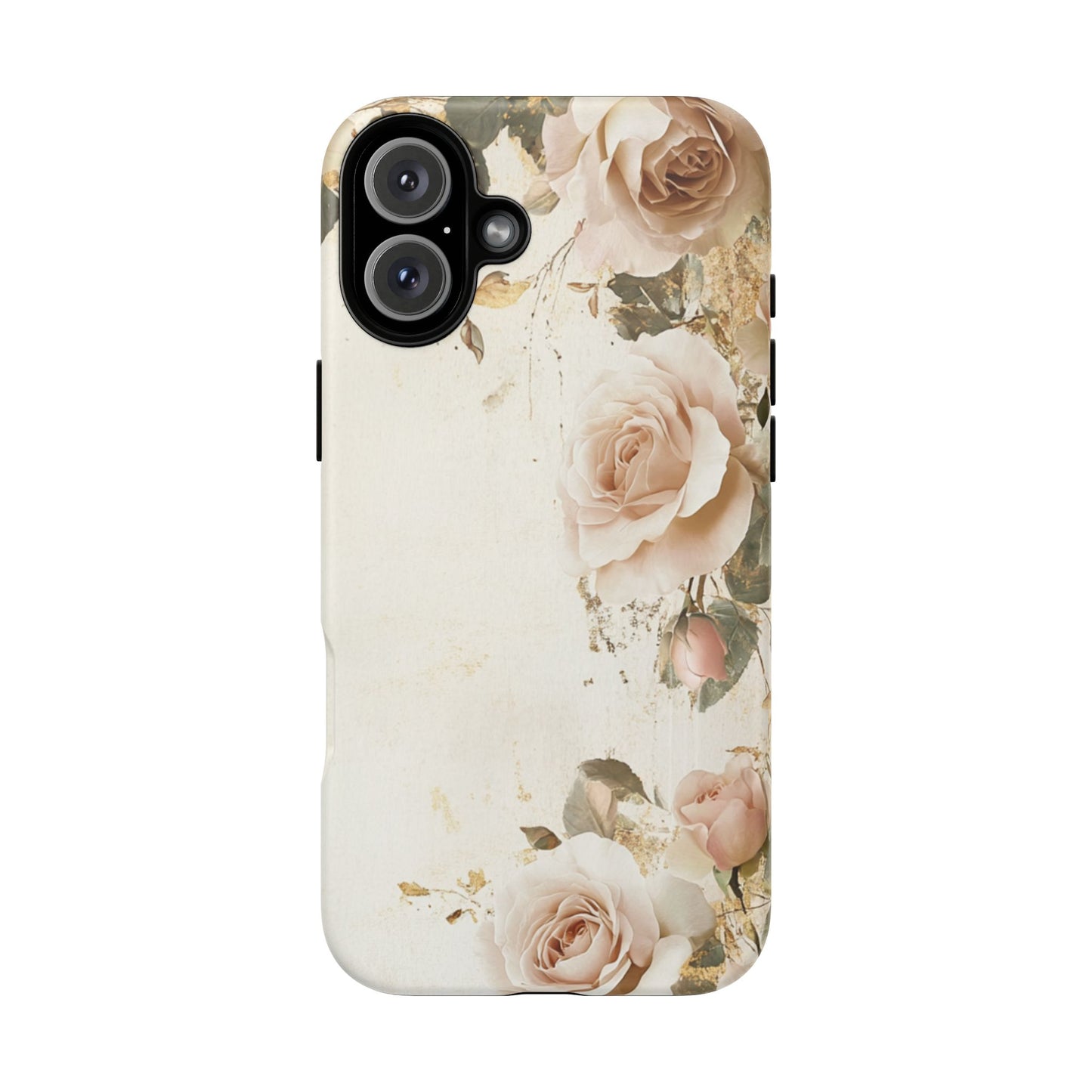 Antique Floral Tough Phone Case - Elegant Rose Design