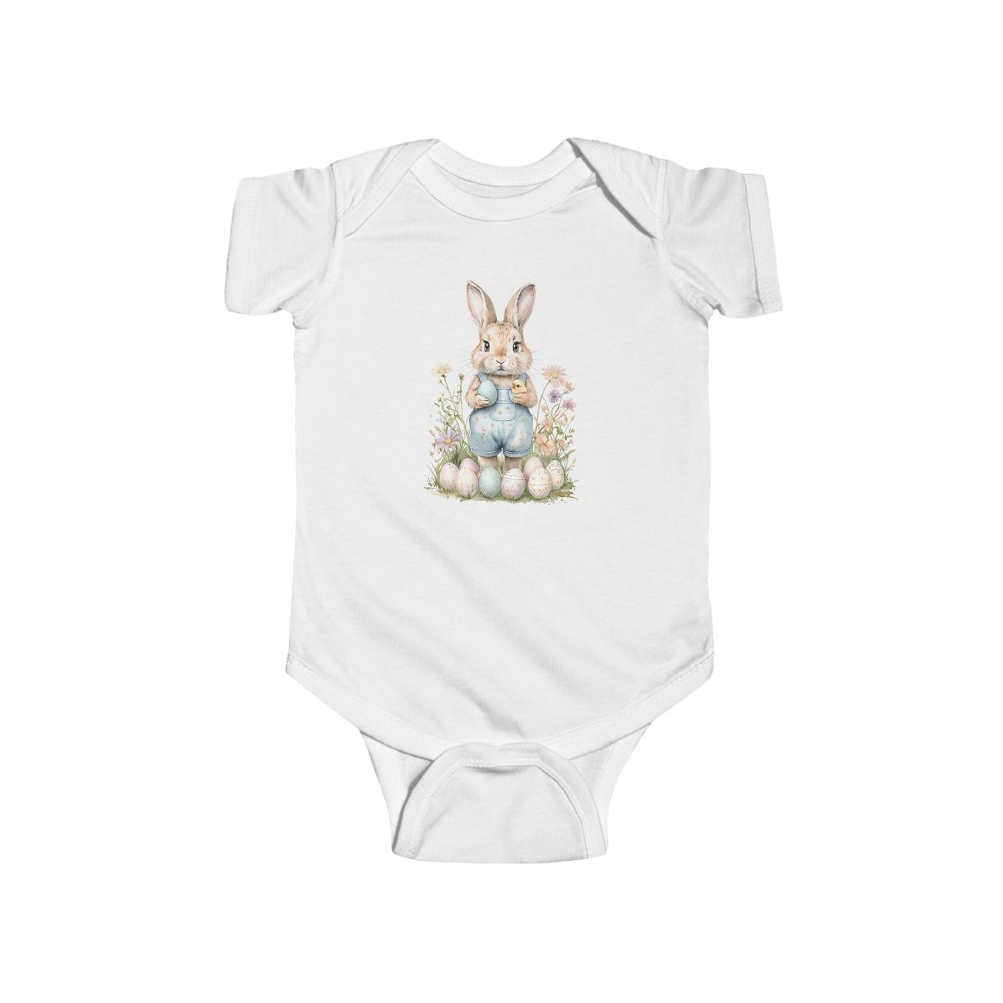 Cute Bunny Floral Infant Bodysuit - Perfect for Spring