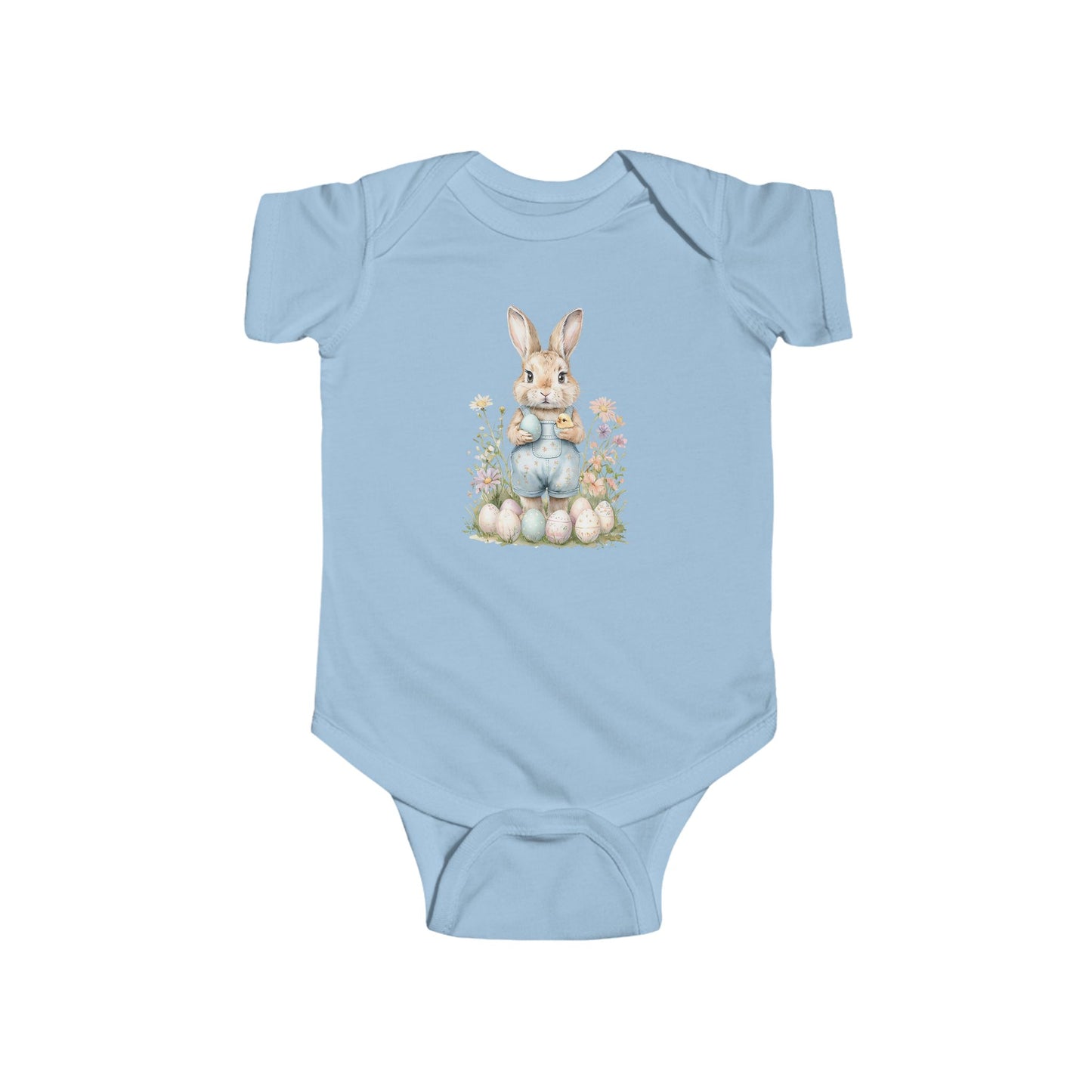 Cute Bunny Floral Infant Bodysuit - Perfect for Spring