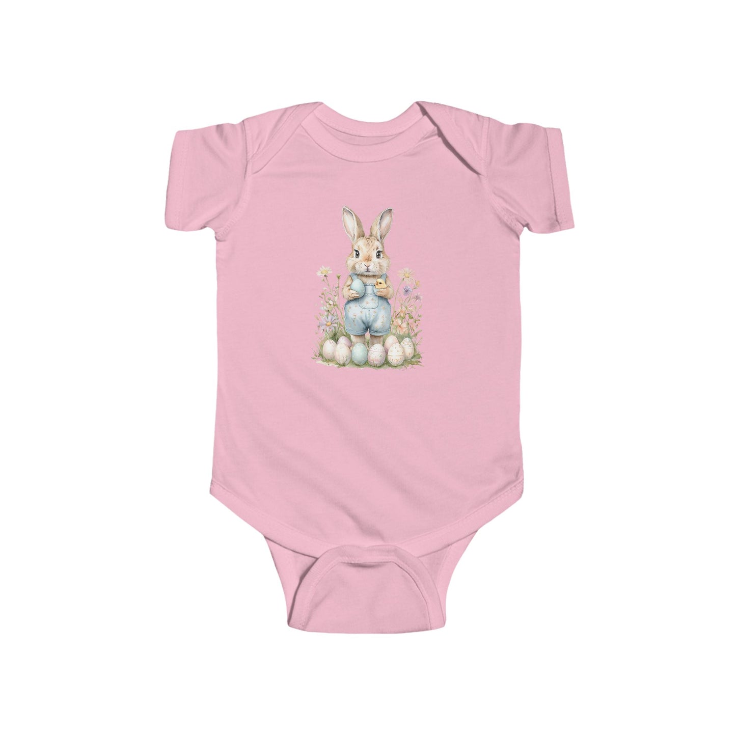 Cute Bunny Floral Infant Bodysuit - Perfect for Spring