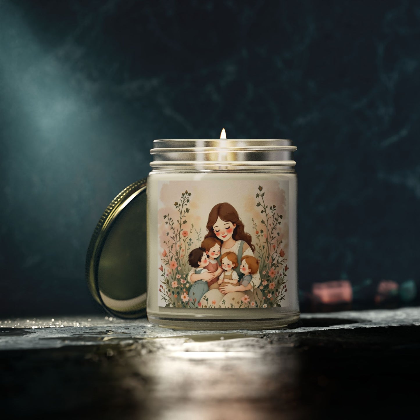 "A Mother's Love" Scented Candles, Mother's Day Design, Coconut Apricot Wax